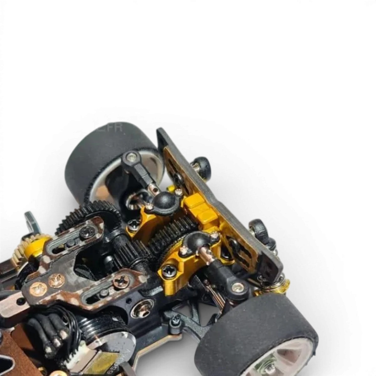 Cellule arrière en aluminium pour drone DRZV2, pièce détachée de la marque Atomic RC Mini, visible en gros plan.