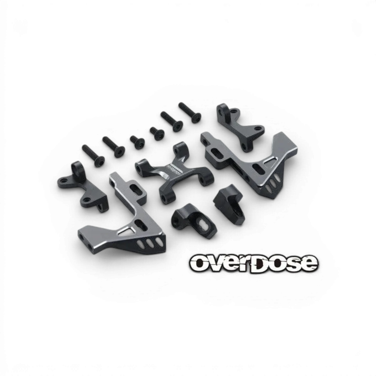 Cellule avant en aluminium V3 pour voiture de drift Overdose, pièce détachée élégante et robuste.