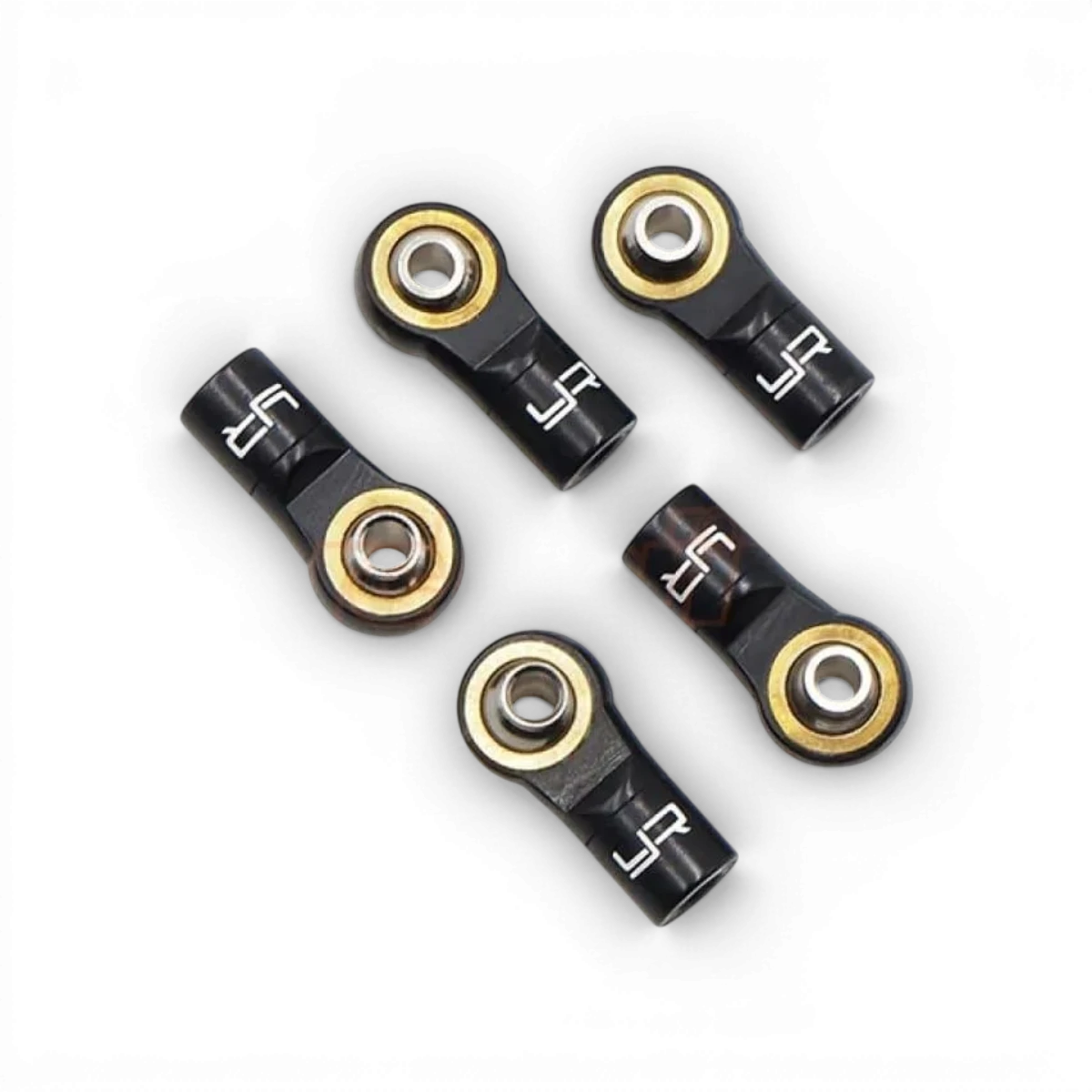 Chapes en aluminium pas inversé noir pour modèle réduit, de la marque Yeah Racing, vue en détail sur l'image.