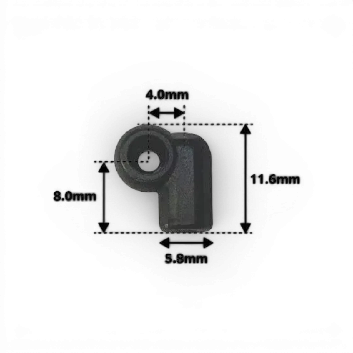 Chape coudée en résine "S" Topline, pièce détachée de 4,3 mm, visible avec finition résistante et design précis.