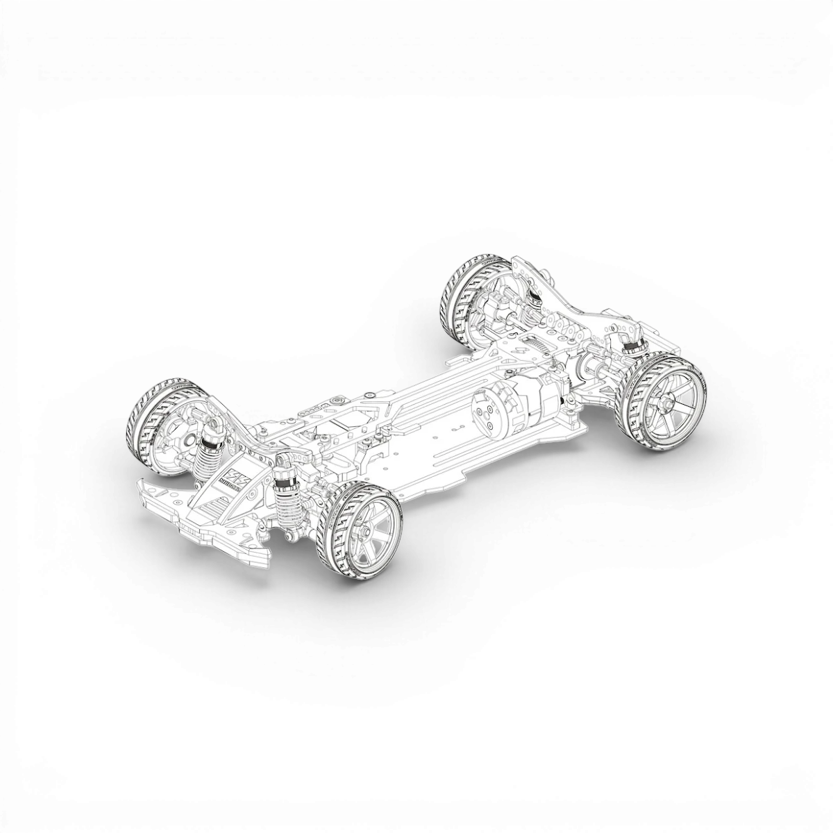 Châssis de conversion EVO-R SHIBATA pour voiture RC, pièce détachée en vue de l'installation et du montage.