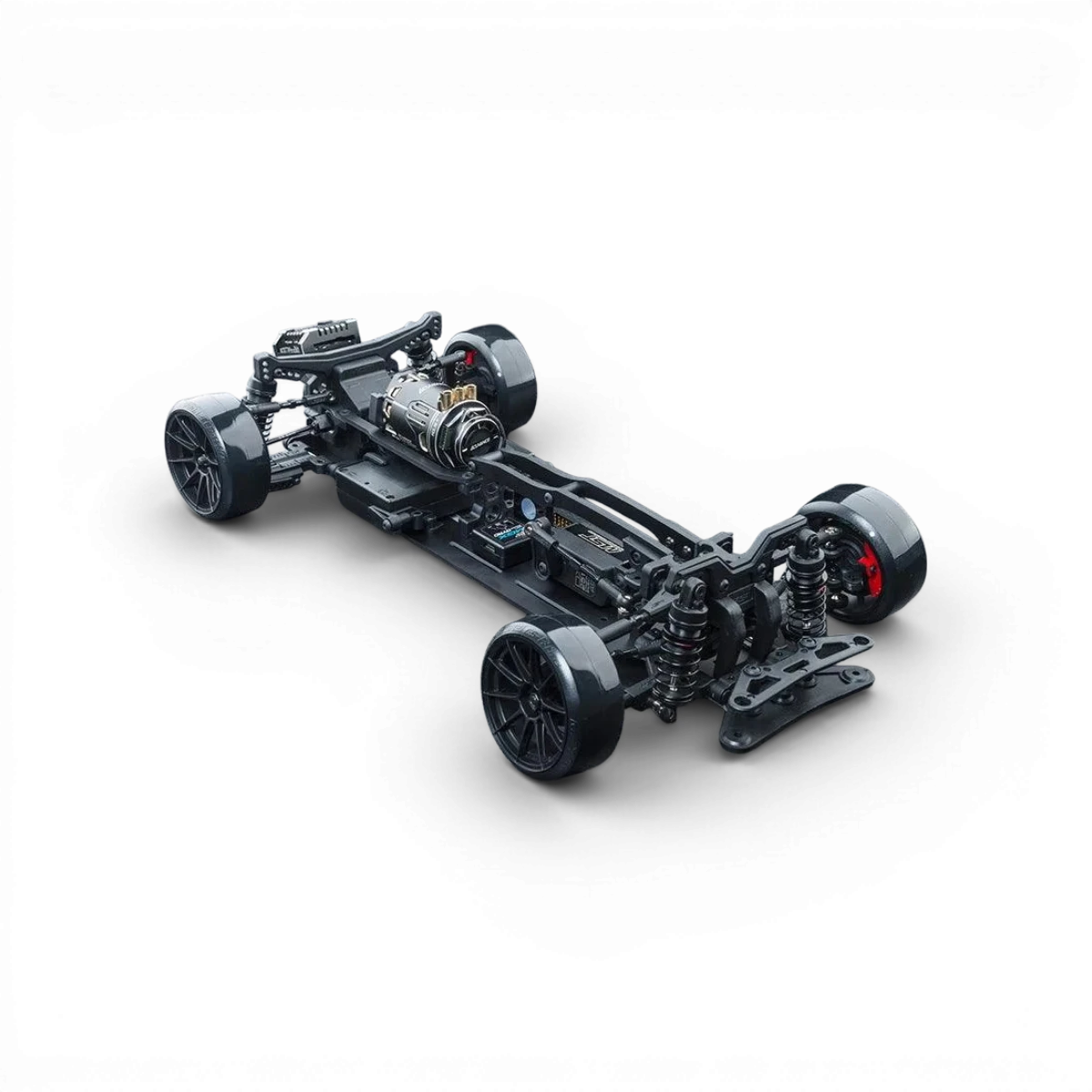 Châssis kit MRX S 1/10 2WD de Max Speed Technology, cadre en plastique noir avec composants métalliques pour voiture RC.
