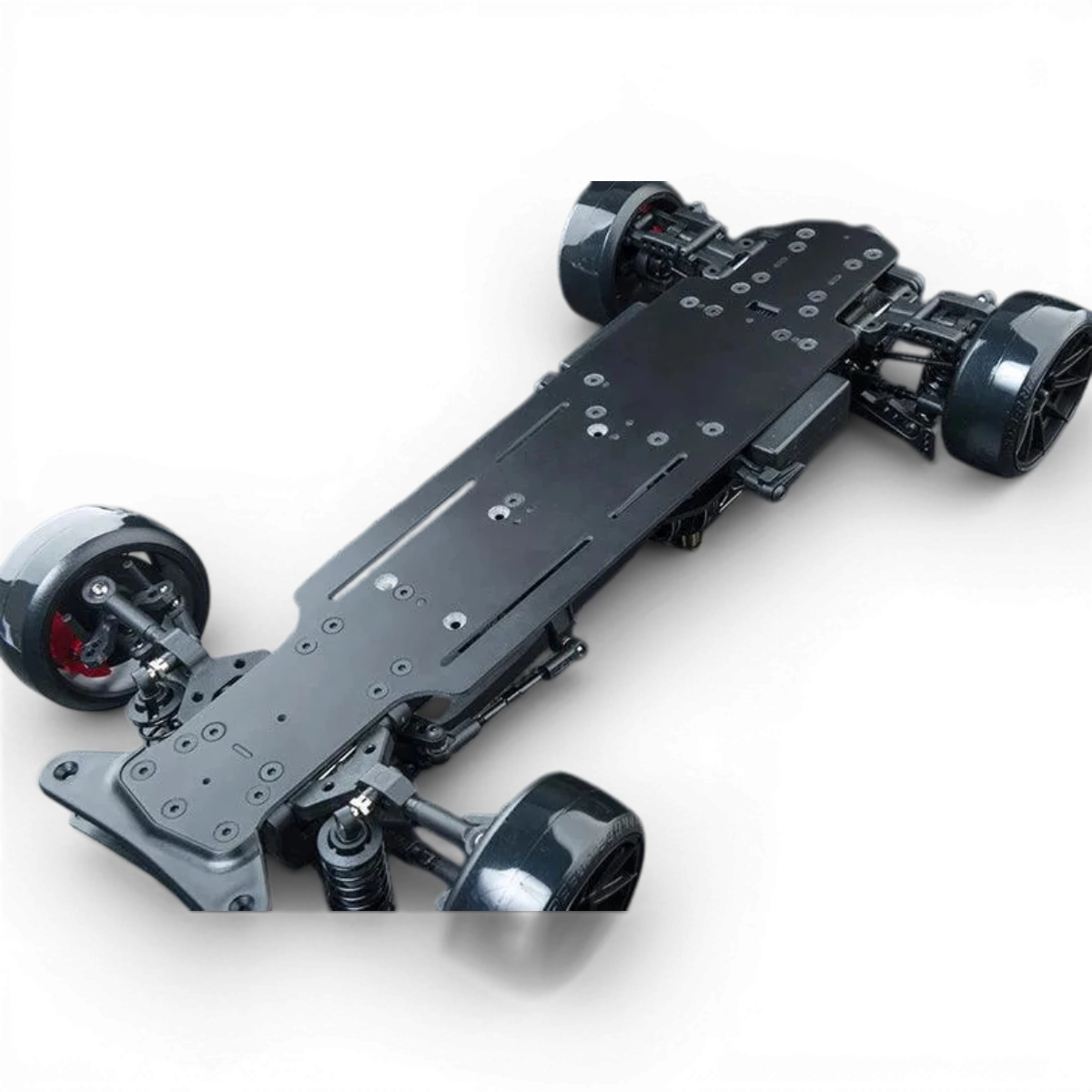 Châssis kit MRX S 1/10 2WD de Max Speed Technology, vue de dessus, en plastique noir avec composants métalliques.