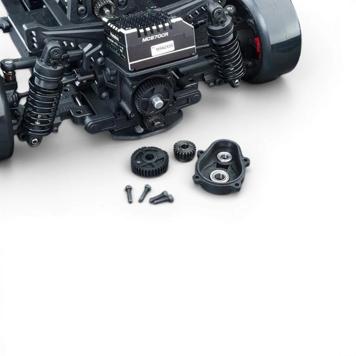 Châssis kit MRX S 1/10 2WD de Max Speed Technology, vue détaillée du châssis pour voiture RC.