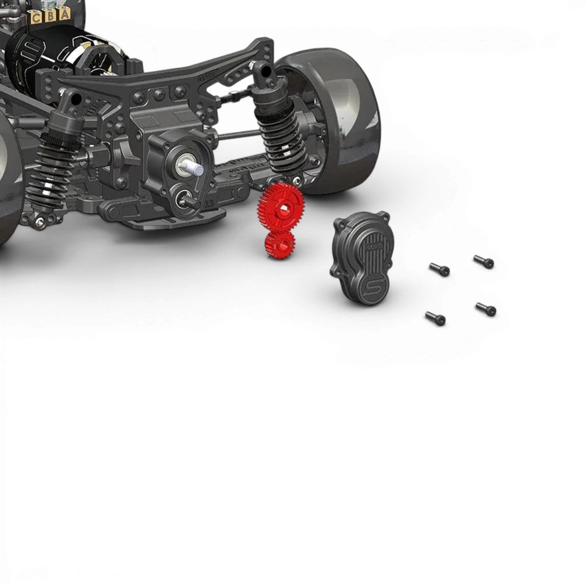 Châssis kit MRX S 1/10 2WD de Max Speed Technology, vue de dessus avec composants visibles.