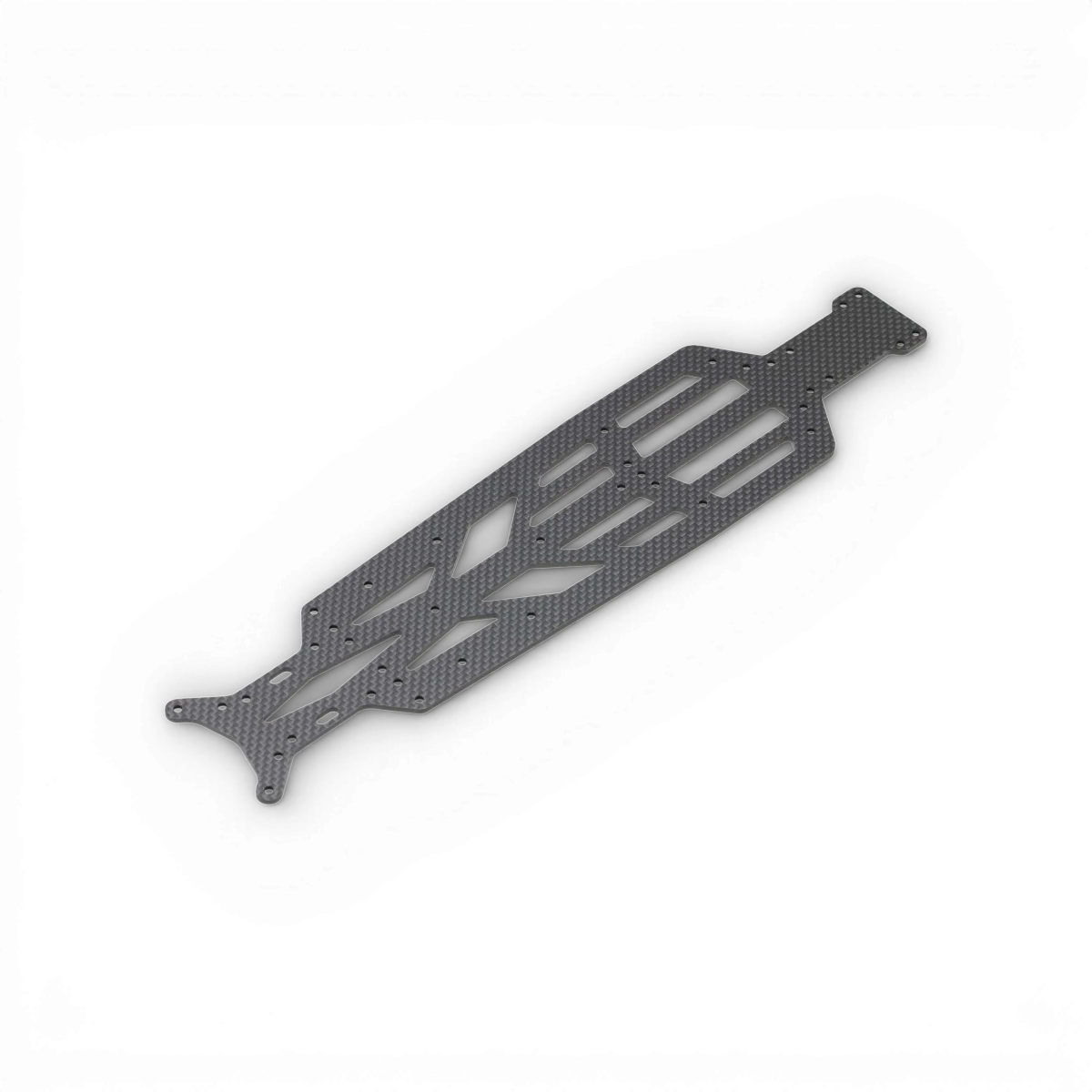 Châssis principal en carbone pour MD3.0, pièce détachée pour voiture RC Team Yokomo, vue de face avec détails de la structure.