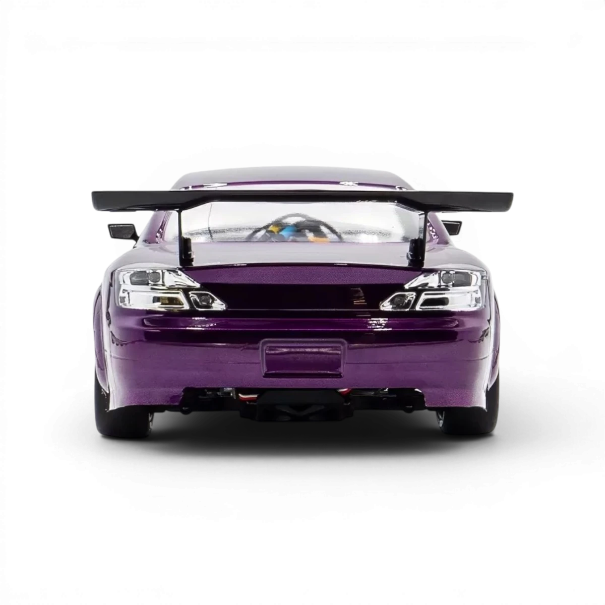 Châssis RC drift HOBBYTECH OVER-D10 RTR Brushless RWD, vue de face du pack complet pour voiture télécommandée.