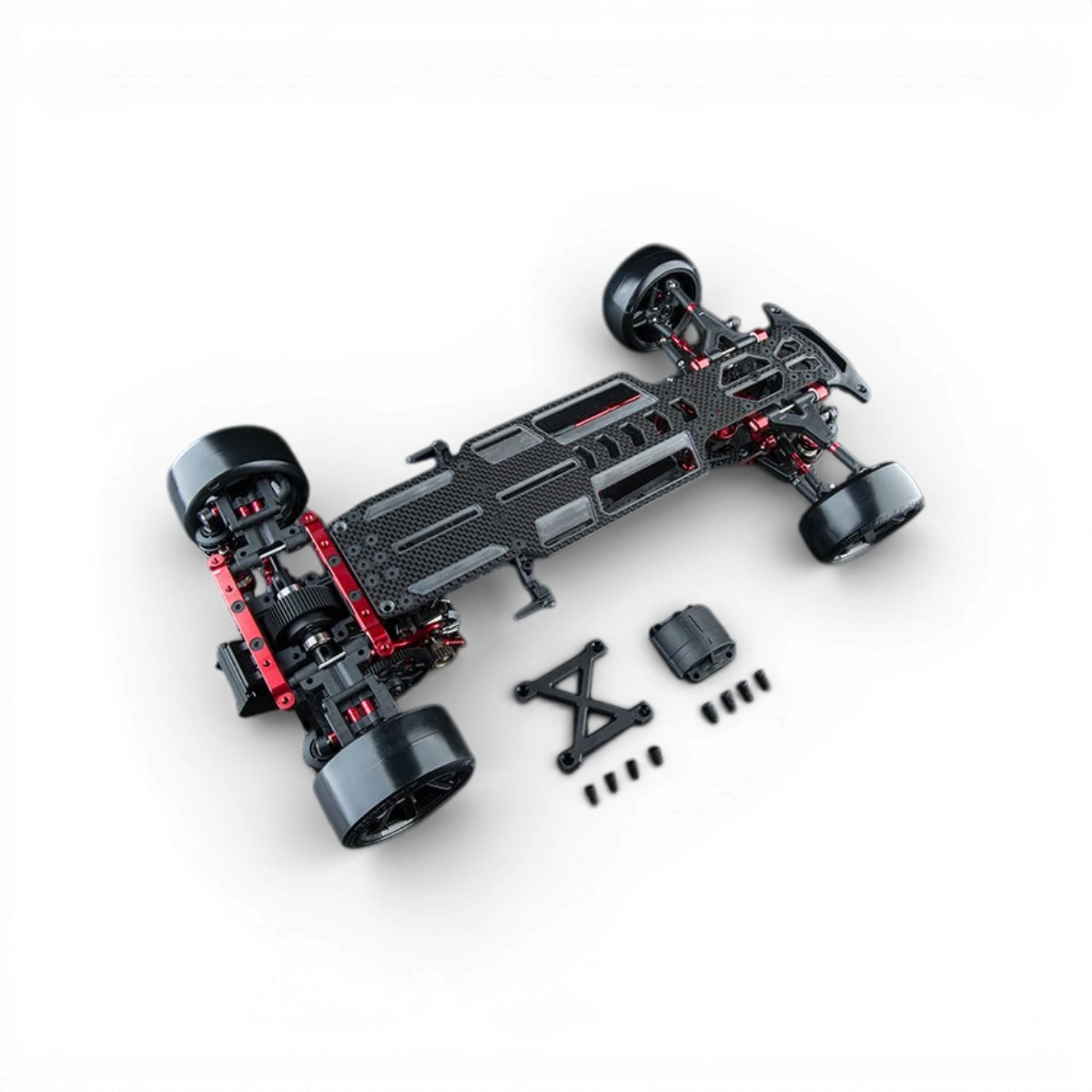Châssis Max Speed Technology RMX 4 GT Kit Drift RWD pour voiture RC 1/10, vue de face avec détails du kit de compétition.