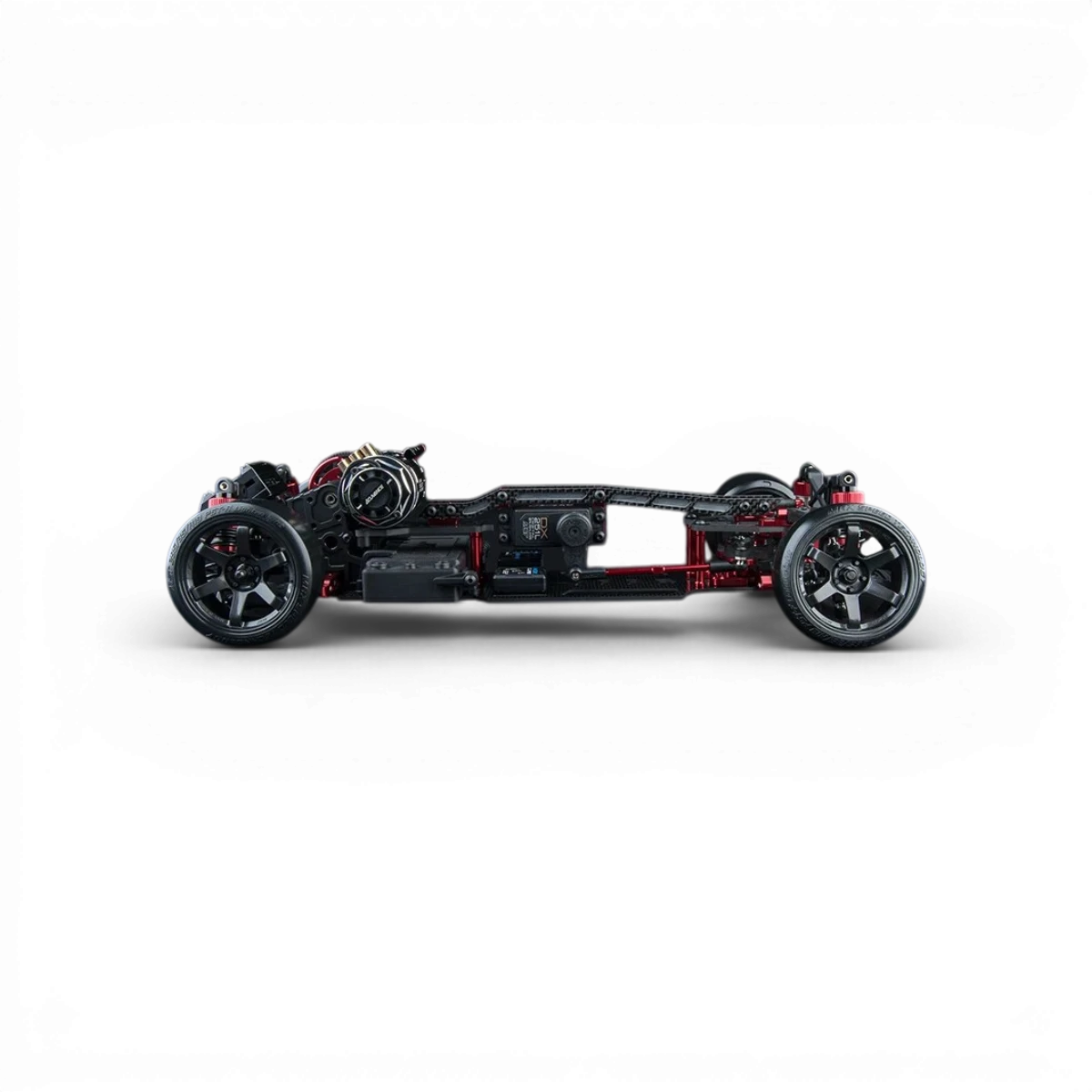 Châssis RC Drift Max Speed Technology RMX 4 GT Kit Drift RWD pour voiture de compétition 1/10, vue de face.