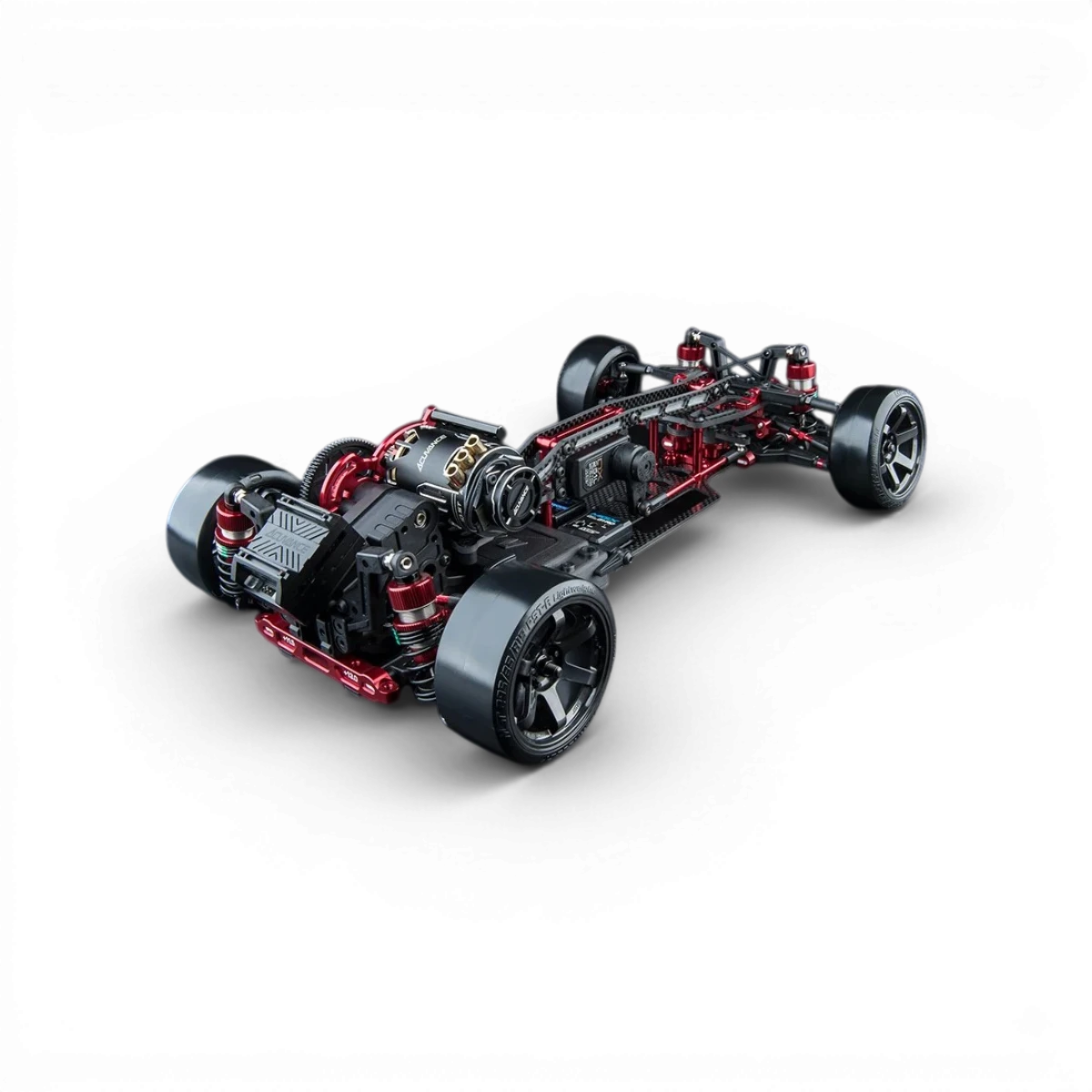 Châssis RC Drift RMX 4 GT Kit de compétition 1/10 de Max Speed Technology, vue détaillée du châssis RWD pour voiture RC.