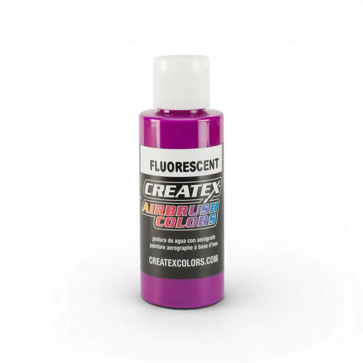 Verre de peinture fluorescente violette Createx Colors, finition classique, éclat vif pour arts et projets créatifs.