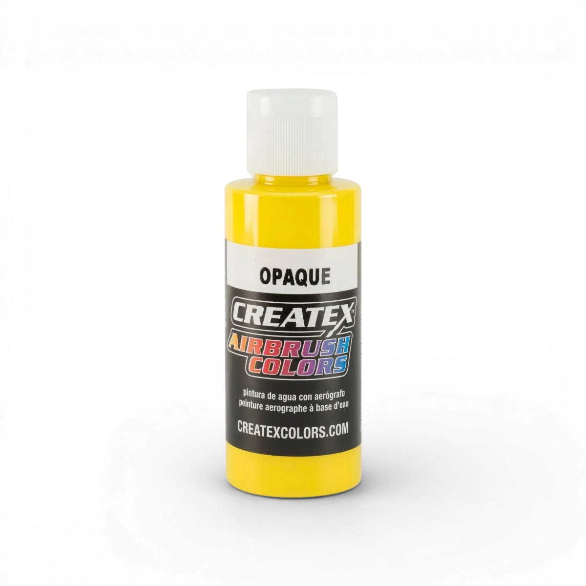 Peinture opaque jaune de la marque Createx Colors, tube de peinture classique pour art et décoration.