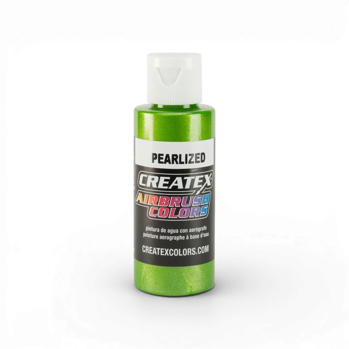 Perlized classique Citron Vert Glacé de Createx Colors, peinture perlée avec finition brillante et couleur vive, vue de face.
