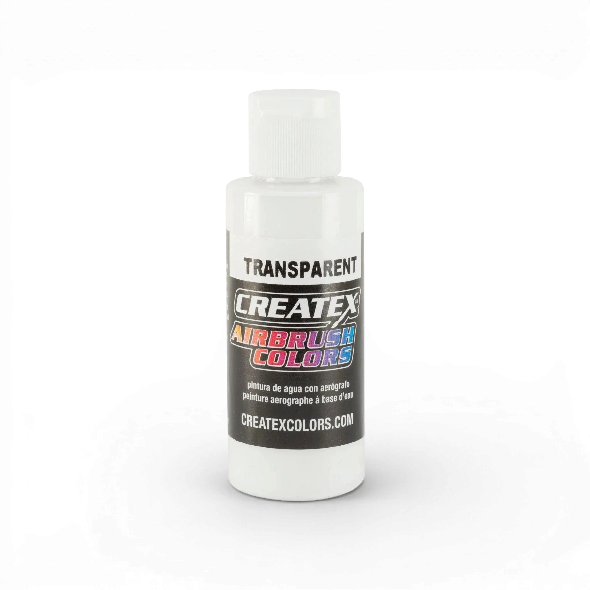 Aquarelle transparente blanche Createx Colors, tube de peinture pour artistes, visible avec étiquette et bouchon blanc.