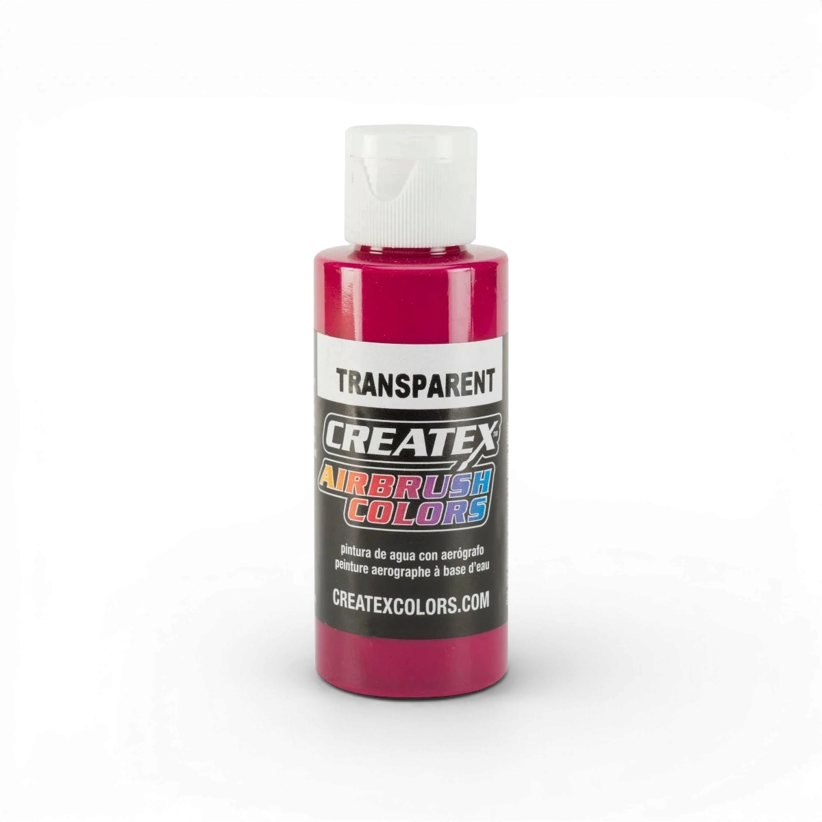 Peinture transparente classique Fuchsia de Createx Colors, flacon avec couleur vive et translucide, idéal pour les projets artistiques.