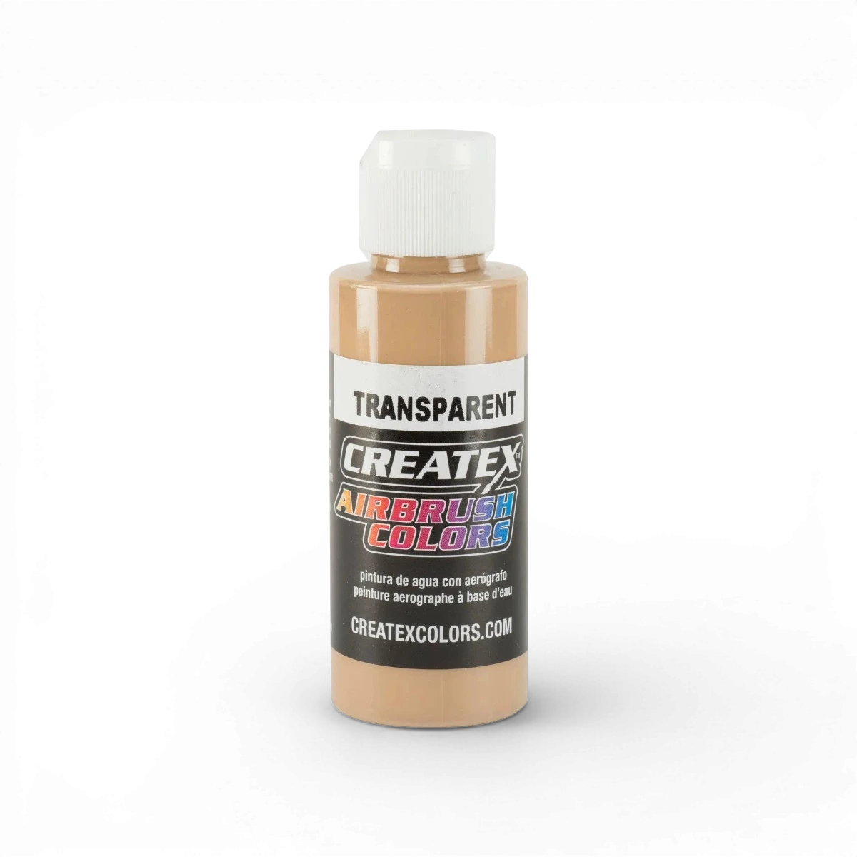 Aquarelle transparente Createx Colors Classic Transparent en couleur Sable, avec flacon et étiquette visible.
