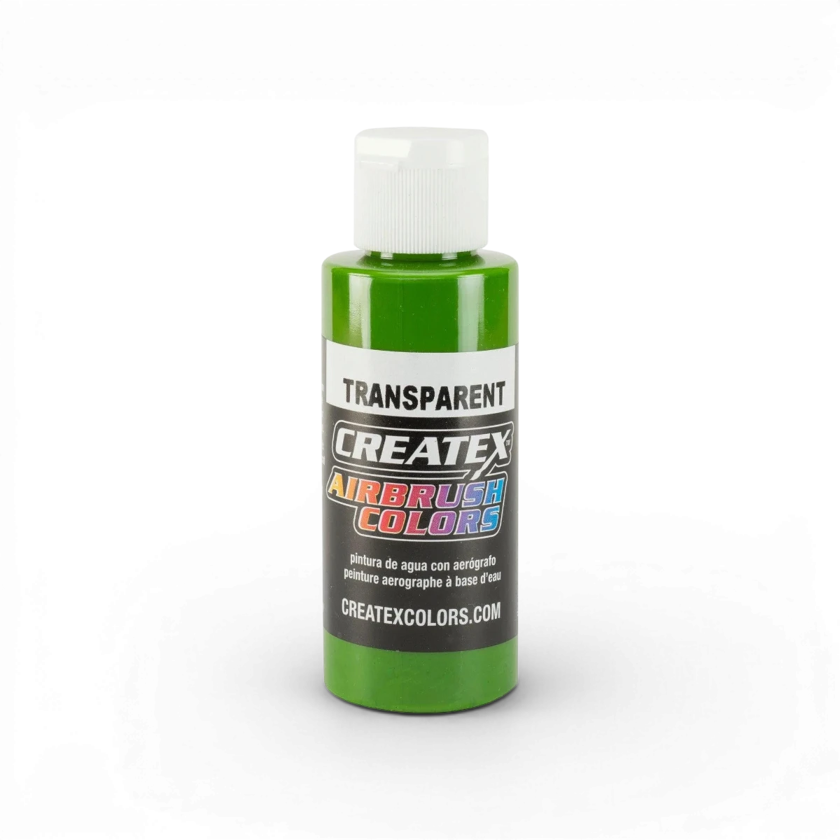 Aquarelle transparente vert tropical Createx Colors, tube de peinture à l'eau avec couleur verte vibrante et translucide.
