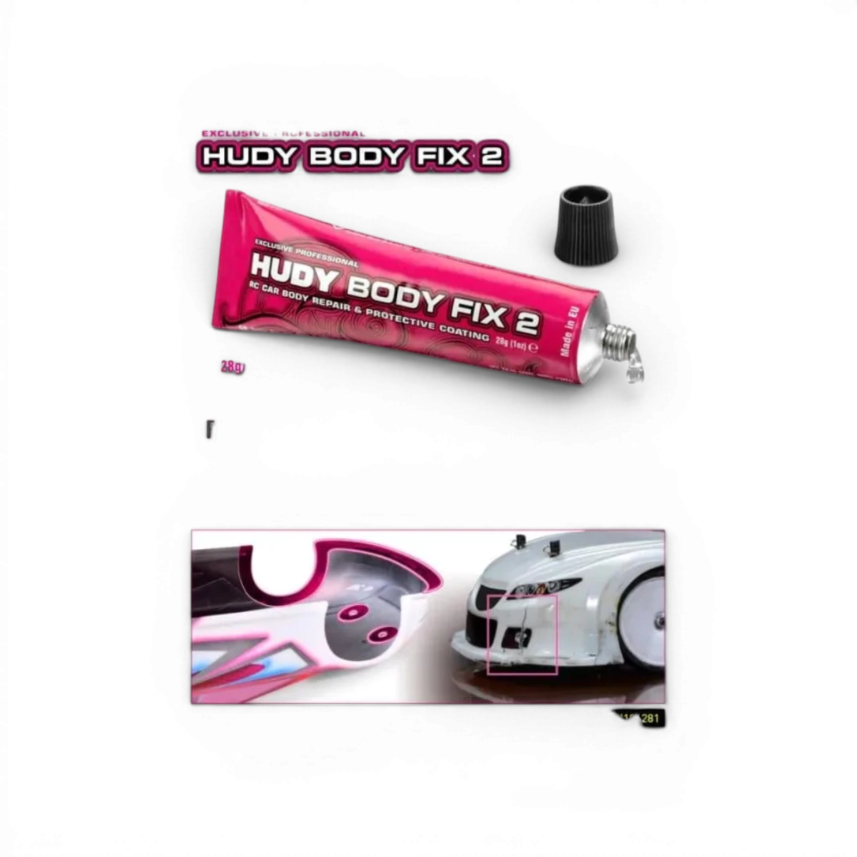 Colle pour carrosserie V2 Hudy de 30ml, tube de colle chimique pour réparation de carrosserie automobile.