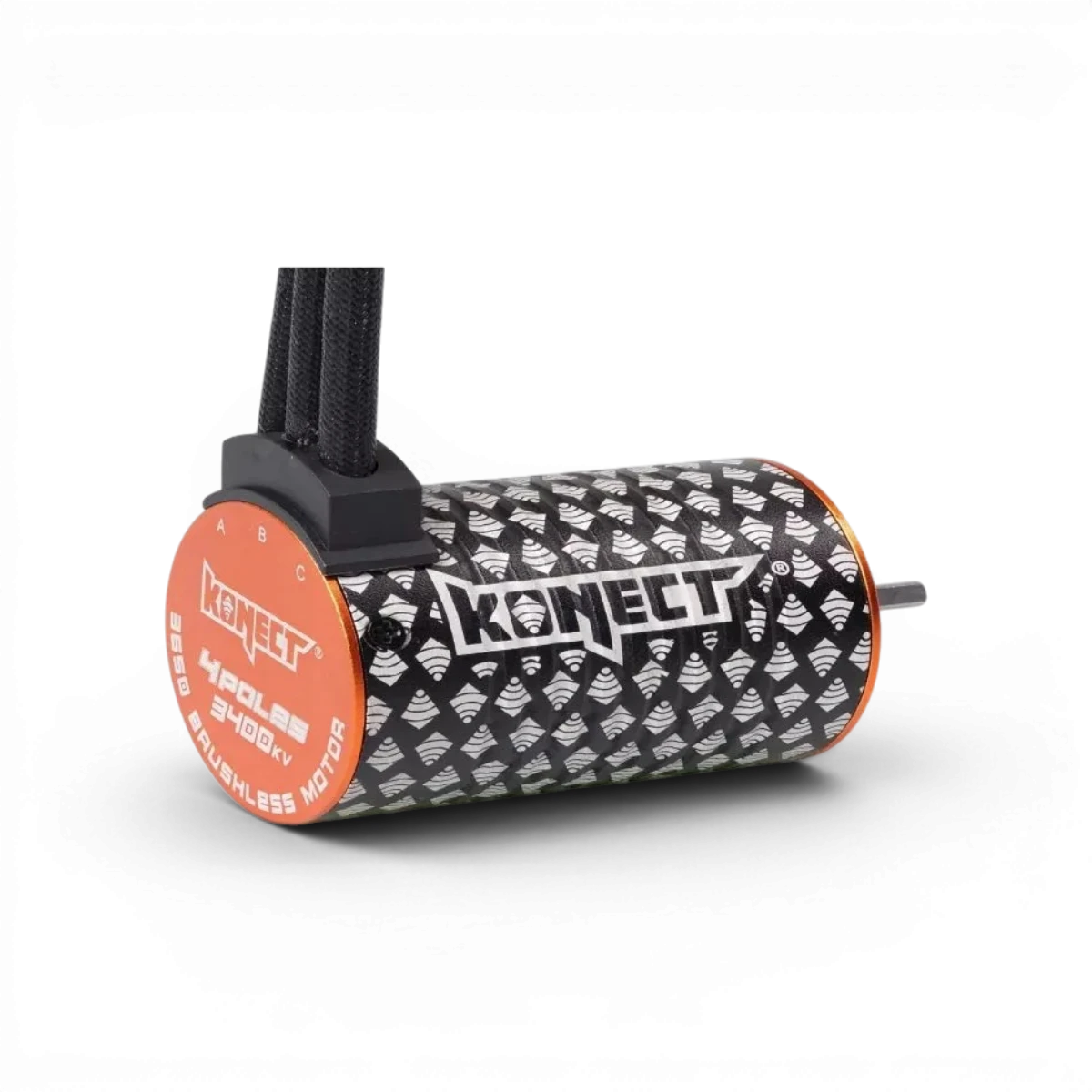 Électronique combo brushless 60A WP avec moteur 4P 3650SL 3400KV 10,5T Konect, visible avec composants et câbles.