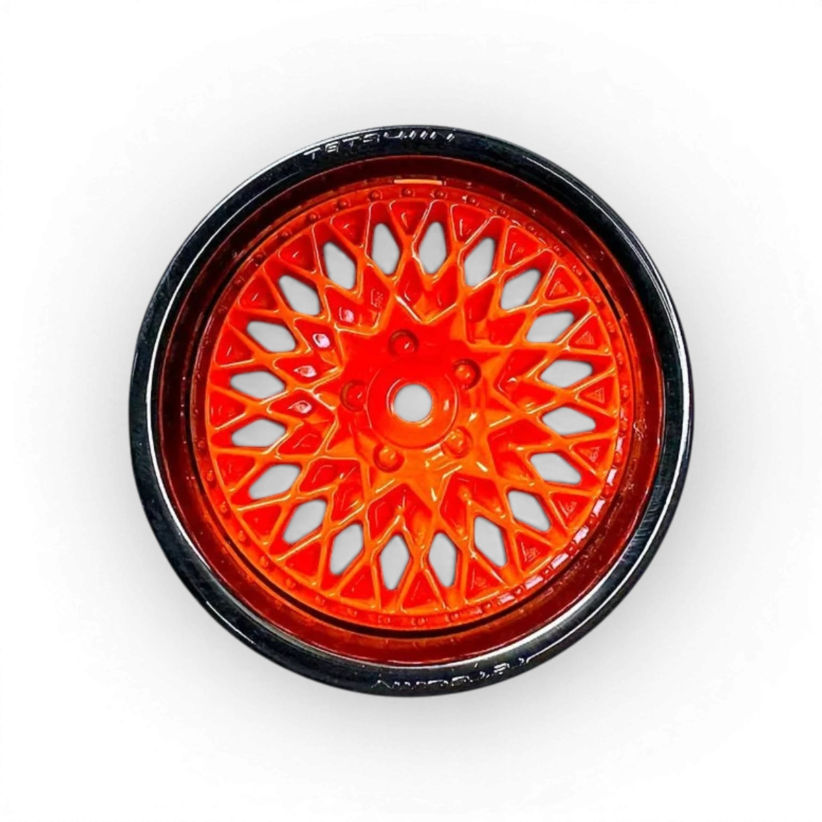 Roues Tetsujin Combo Centre Grand Seeker Orange et Noir, style drift, pneu en caoutchouc, pour voiture RC.