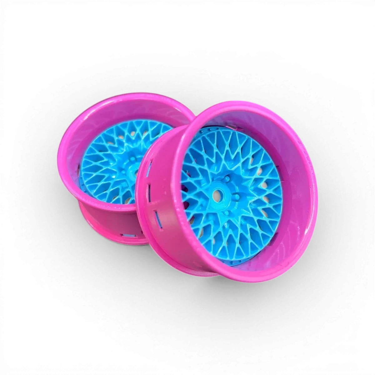 Roues Combo Centre Grand Seeker Rose et Bleu Tetsujin, design élégant pour skateboard ou cruiser.