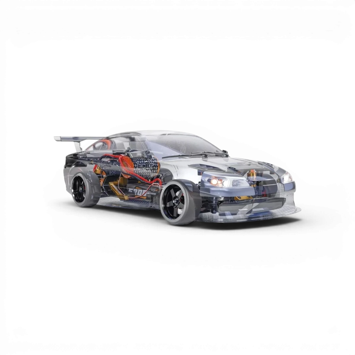 Kit combo HOBBYTECH OVER-D10 Drift 1/10ème avec pièces et accessoires pour voiture RC en image.