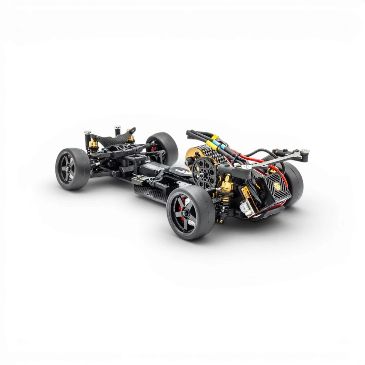 Kit combo HOBBYTECH Over-D10 Drift 1/10ème avec pièces et accessoires pour voiture RC drift, vue détaillée du contenu du kit.