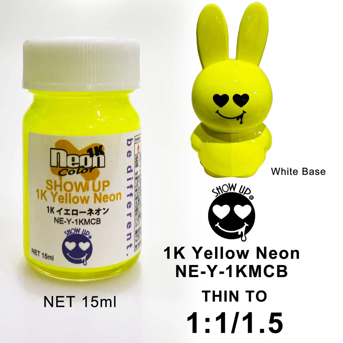 Couleur neon jaune Show UP, vibrant teinte lumineuse, vue rapprochée de la teinte fluorescente en image.