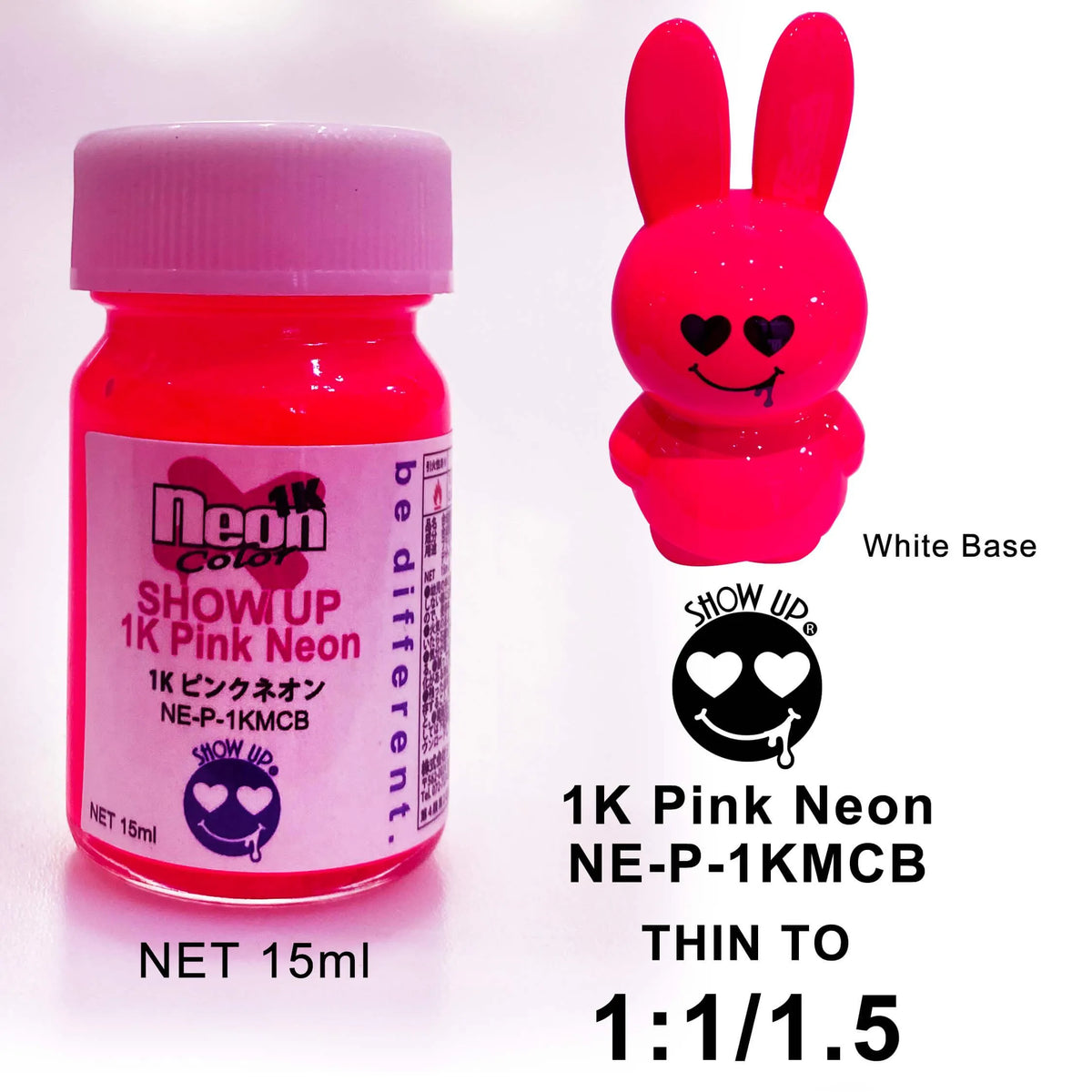 Couleur Neon Rose de Show UP, teinte vive et lumineuse, vue en gros plan sur la surface du produit.