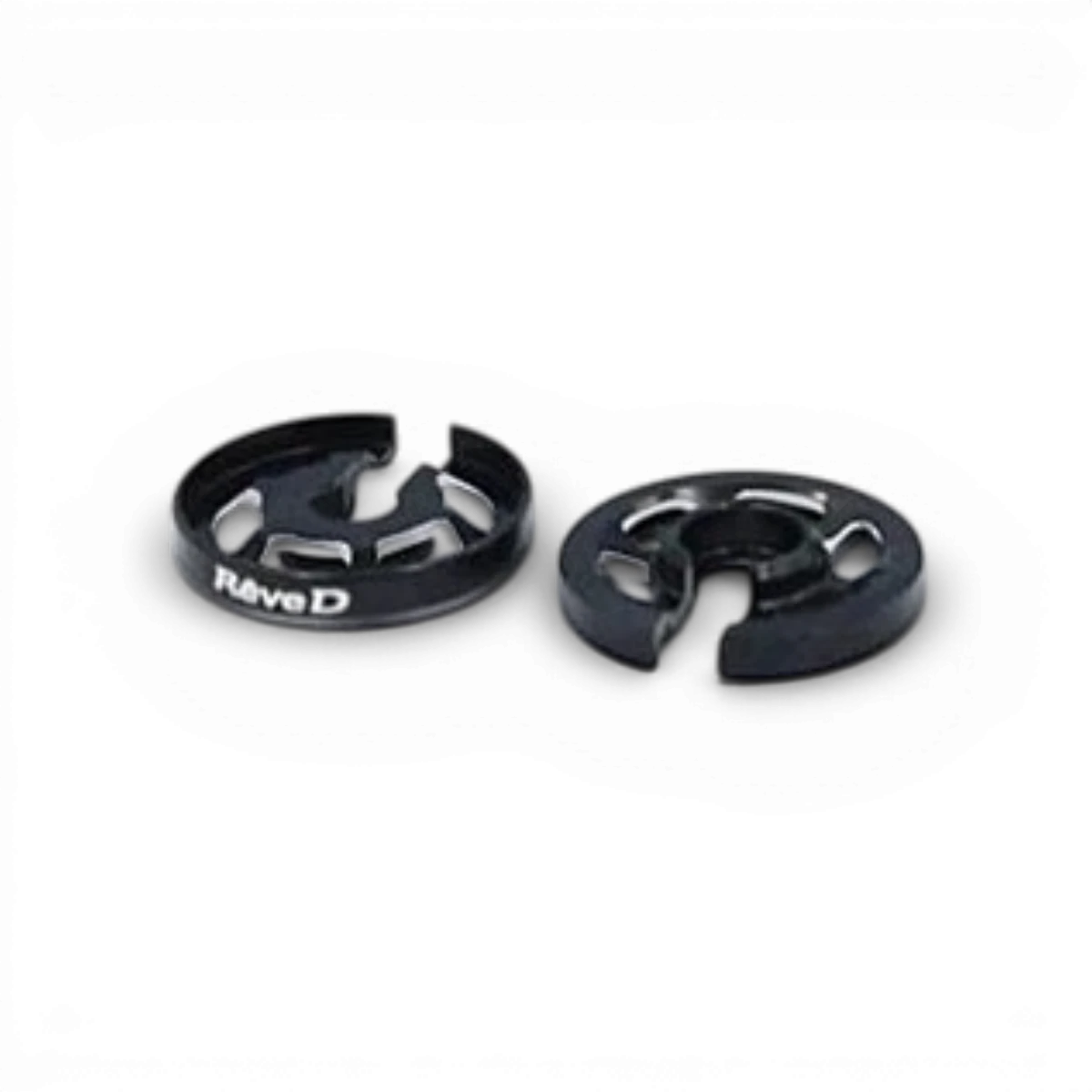 Coupelles amortisseurs +0mm de la marque Team Reve D pour pièces détachées de voiture, visible avec détails métalliques.