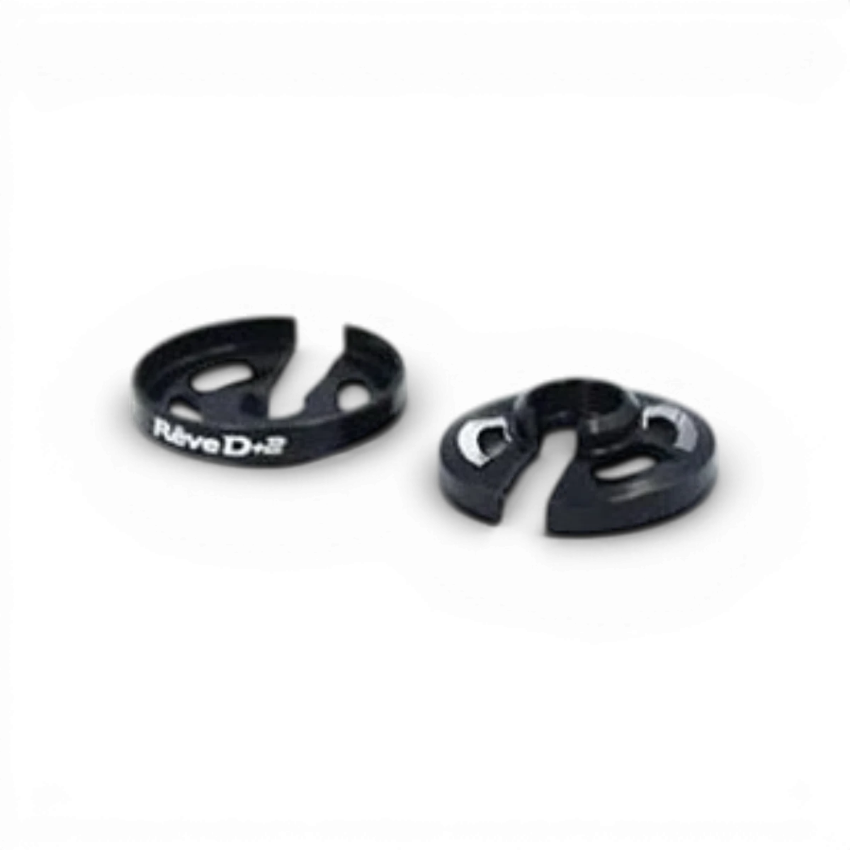 Coupelles amortisseurs +2mm de la marque Team Reve D, pièces détachées pour ajustement de suspension.