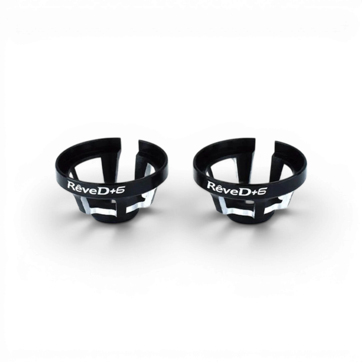 Pièces détachées Team Reve D, coupelles amortisseurs de 6 mm pour voiture, visibles en image sur la pièce.