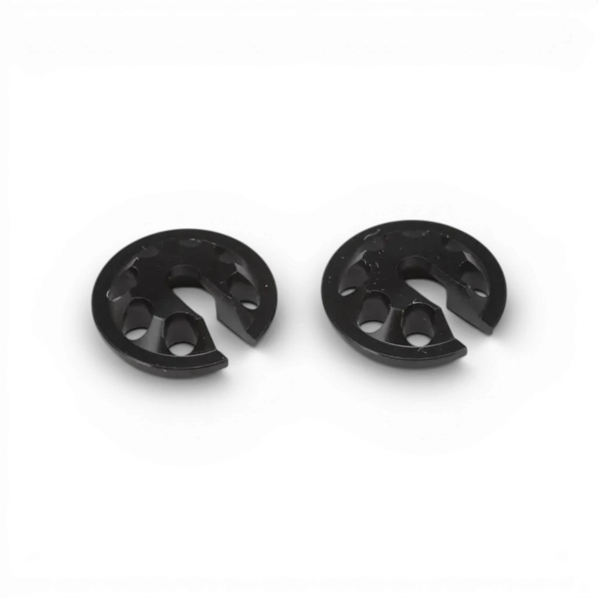 Coupelles ressorts standard Bigbore noir pour pièces détachées de voiture RC Team Yokomo, visibles en gros plan.