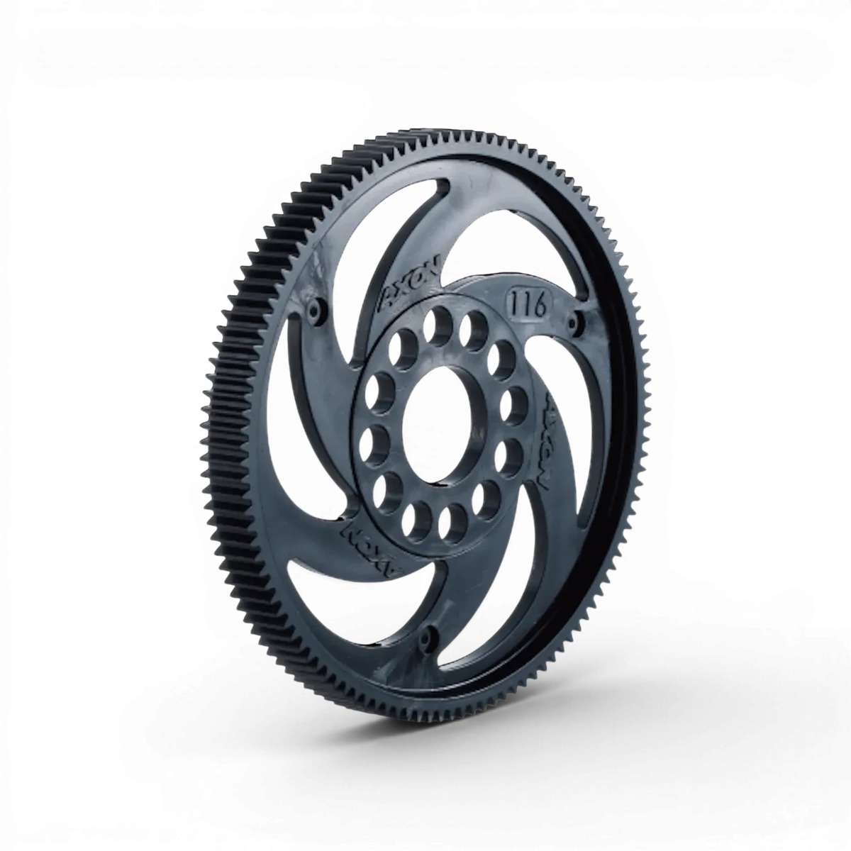 Couronne Team Axon 108T dents 64dp, pièce détachée pour vélo, vue en gros plan sur les dents et la structure.