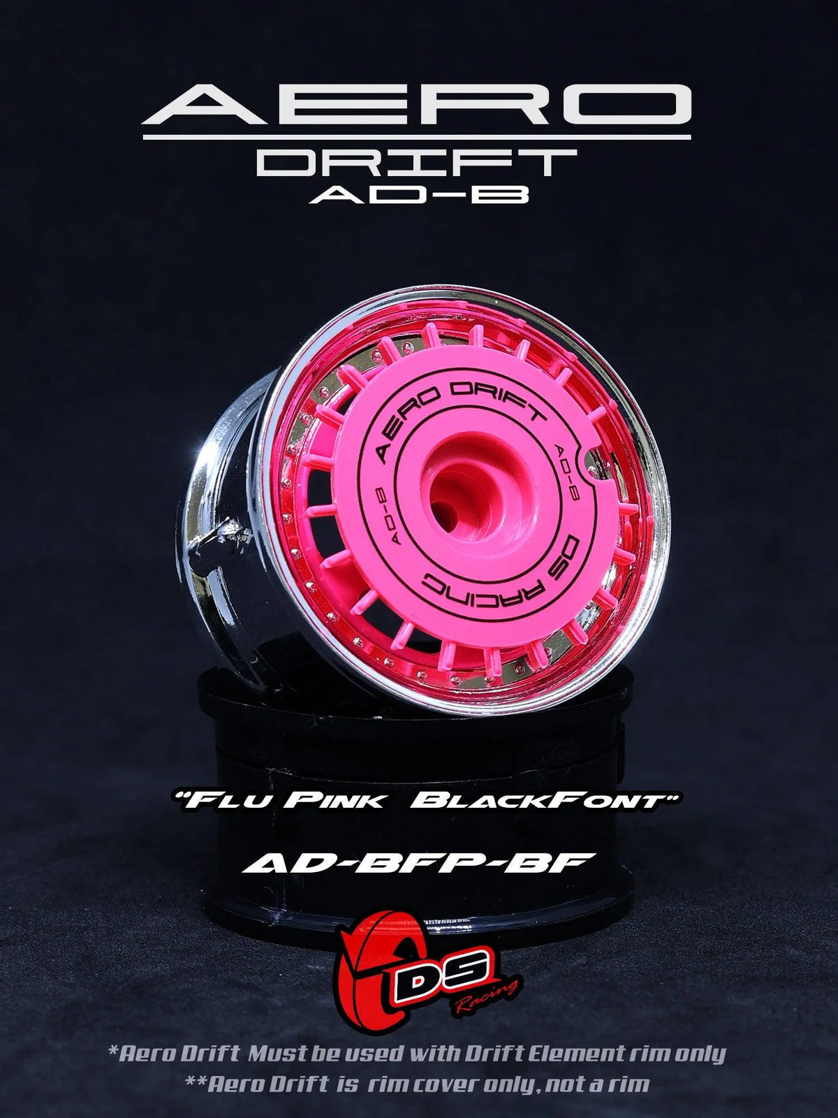 Couvercle Aero Drift pour Drift Element DS Racing, design plat, compatible avec roues de drift, accessoire de course automobile.