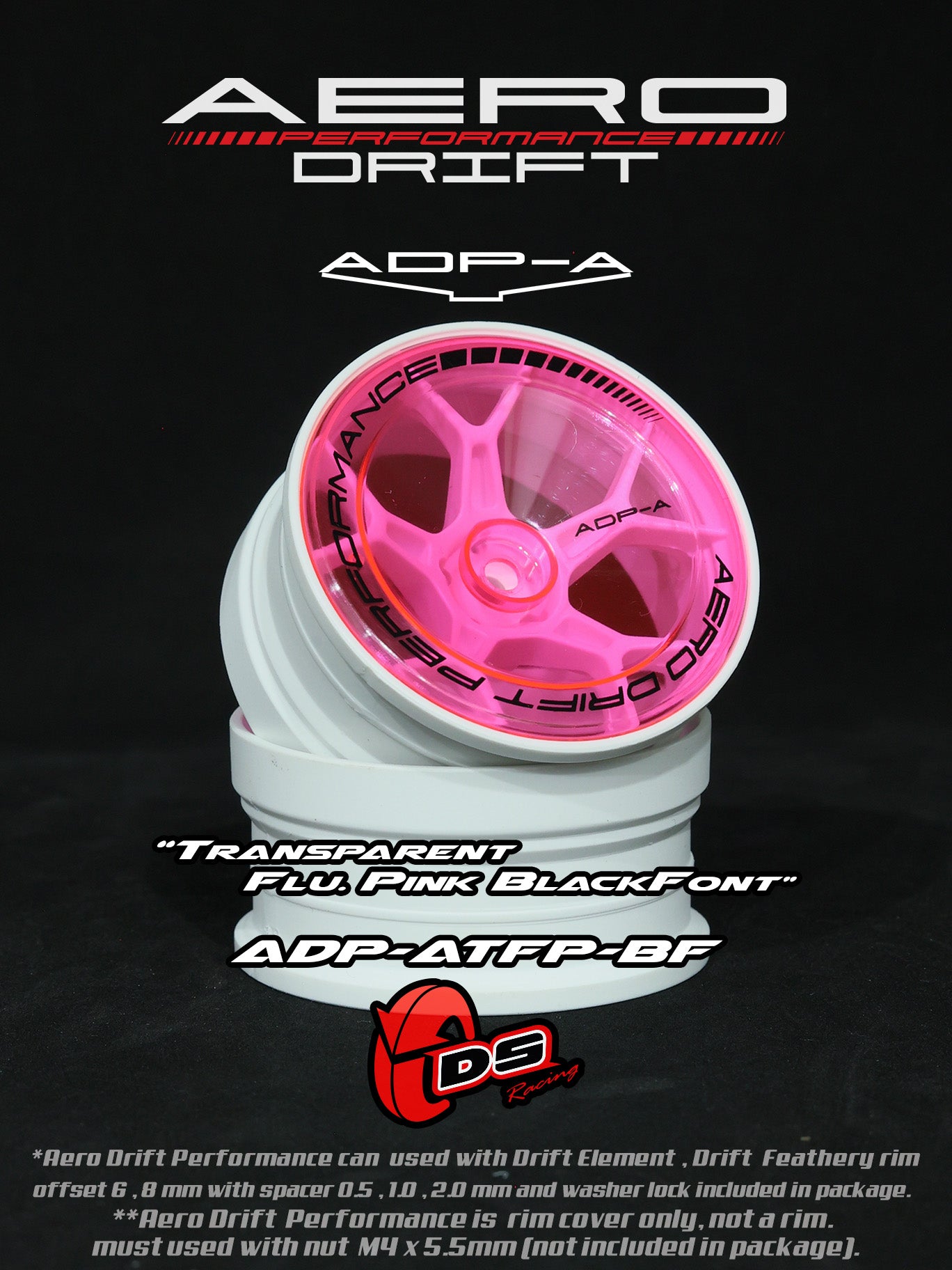 Couvercle aero performance drift pour drift element - Sloped - Rose Fluo - DS Racing - ADP-ATFP-BF - DriftParadiZ