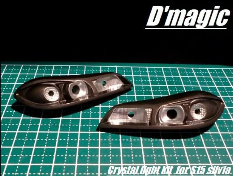 Kit de queue en cristal pour S15 Silvia, personnalisé par D-magic JP, visible avec détails de la finition en cristal.