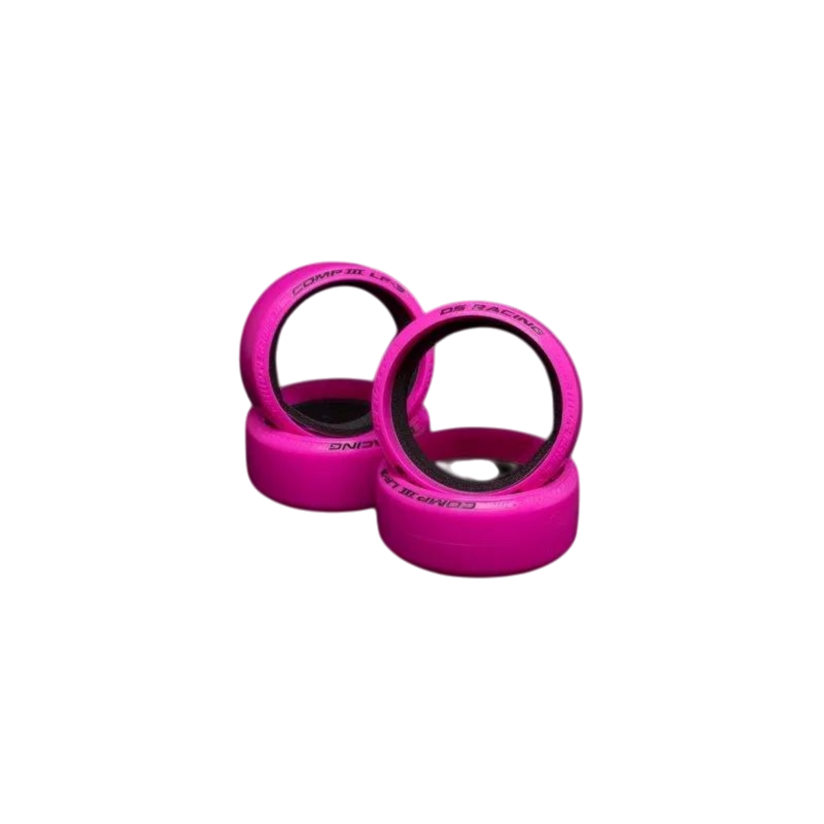 Roues de compétition DS Racing CS3-LF3 Serie 3, lot de 4 en rose, pour véhicules de performance.