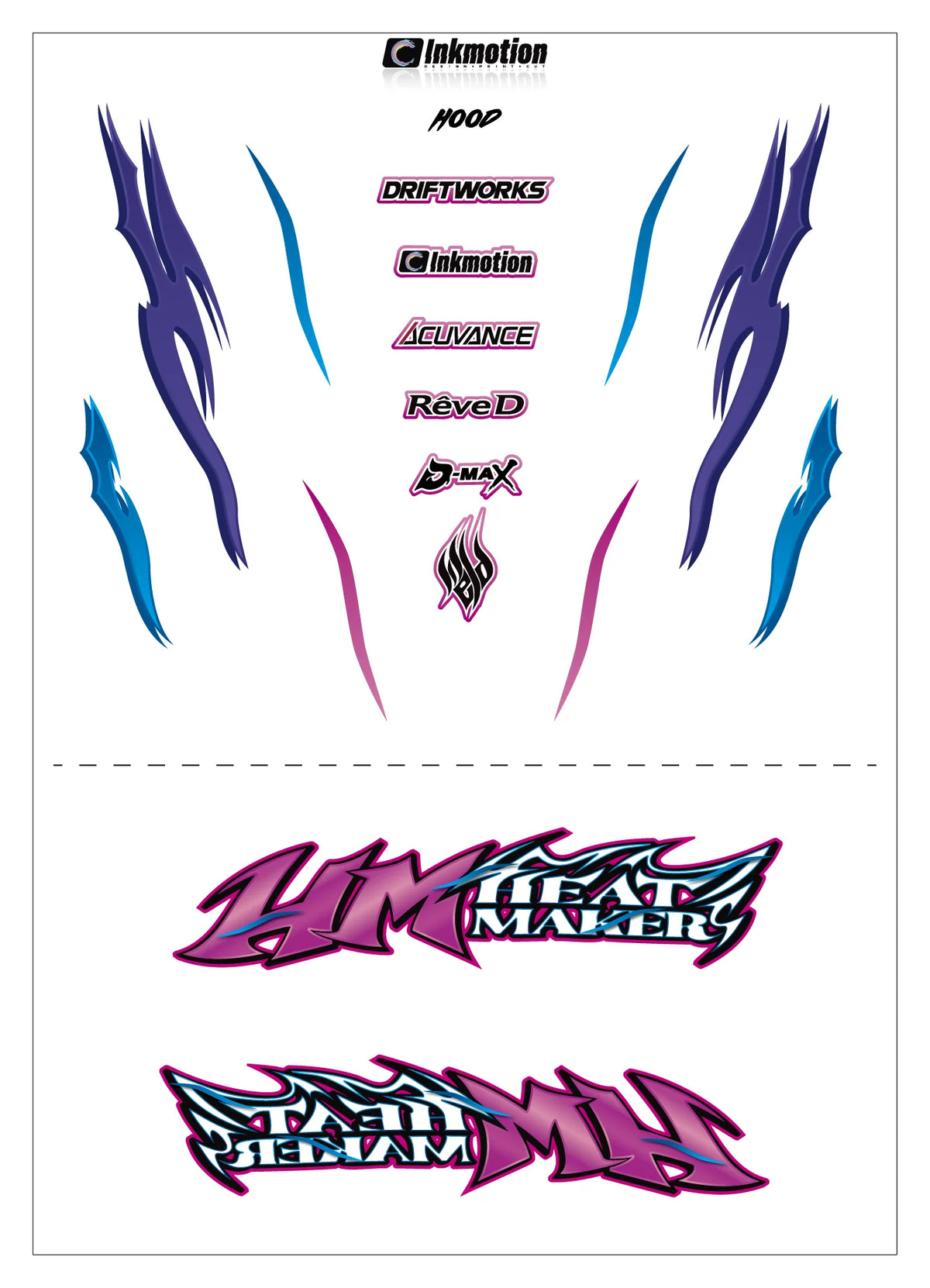 Décoration autocollante complète pour chauffage en violet et bleu, motif Heater Purple-Blue d'Inkmotion.