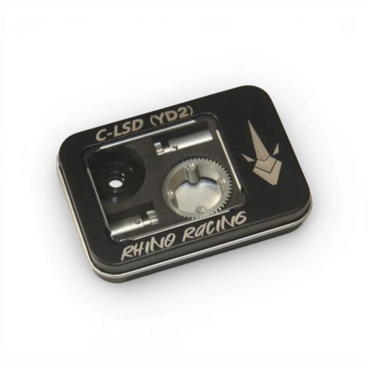 Différentiel C-LSD métal autobloquant RhinoRacing pour voiture, montrant la pièce en métal robuste et ses composants techniques.