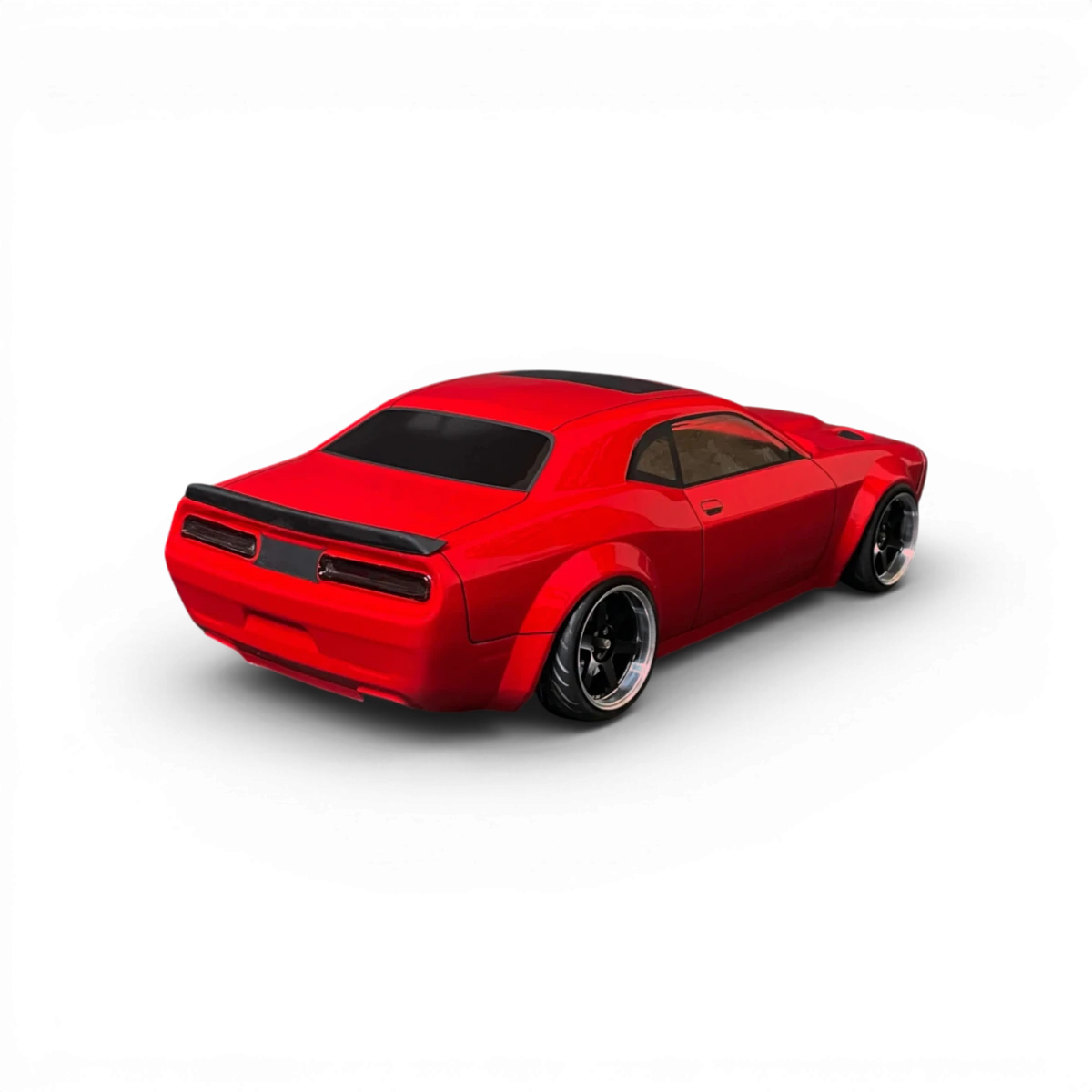 Carrosserie Dodge Challenger 2017 de la marque Aplastics RC, vue de face avec détails de la finition.