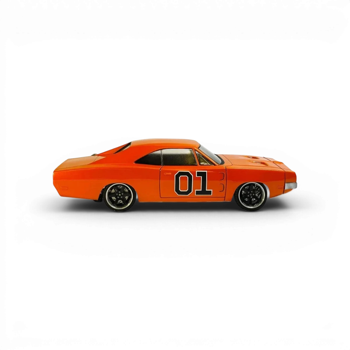 Carrosserie Dodge Charger 1969 de la marque Aplastics RC, vue de face avec détails de la carrosserie en plastique.