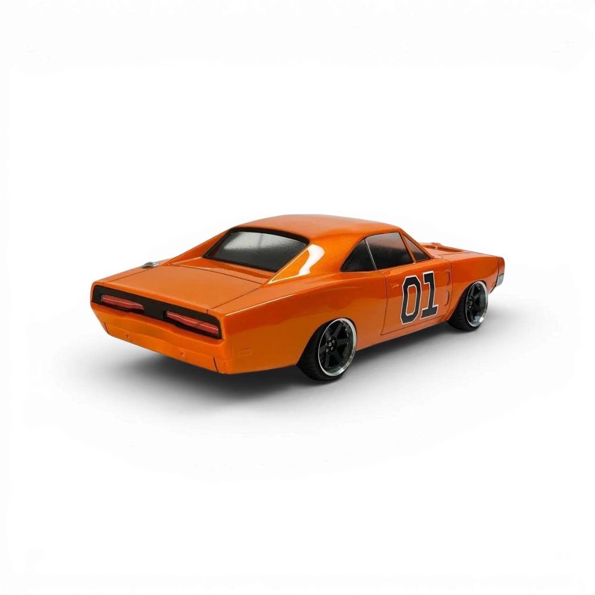 Carrosserie Dodge Charger 1969 en plastique pour voiture RC, modèle détaillé de la marque Aplastics RC, vue de face.