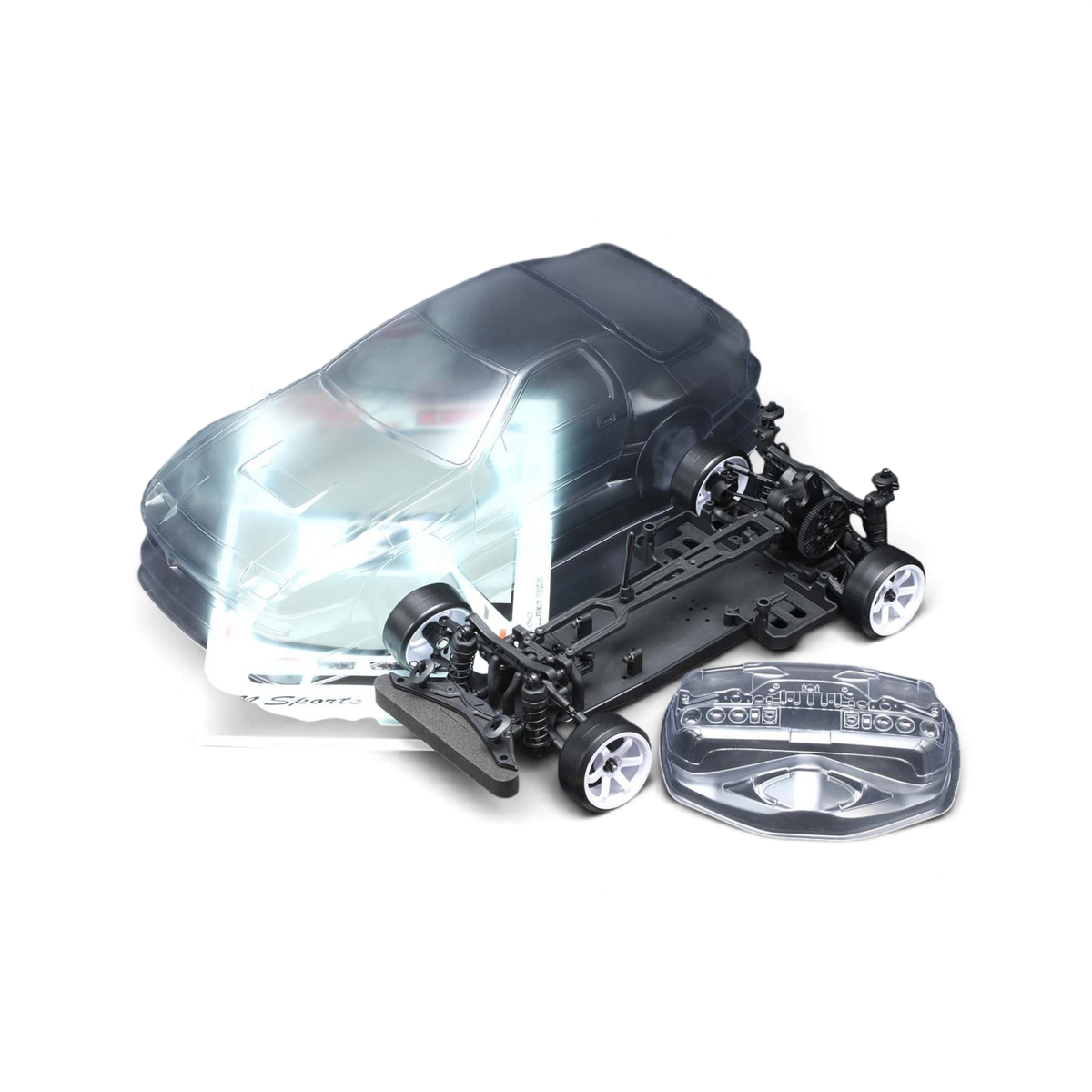 Kit DriftParadiZ Yokomo RD2.0 assemblé avec carrosserie transparente Mazda RX-7 FC3S BN Sports pour voiture RC 1/10