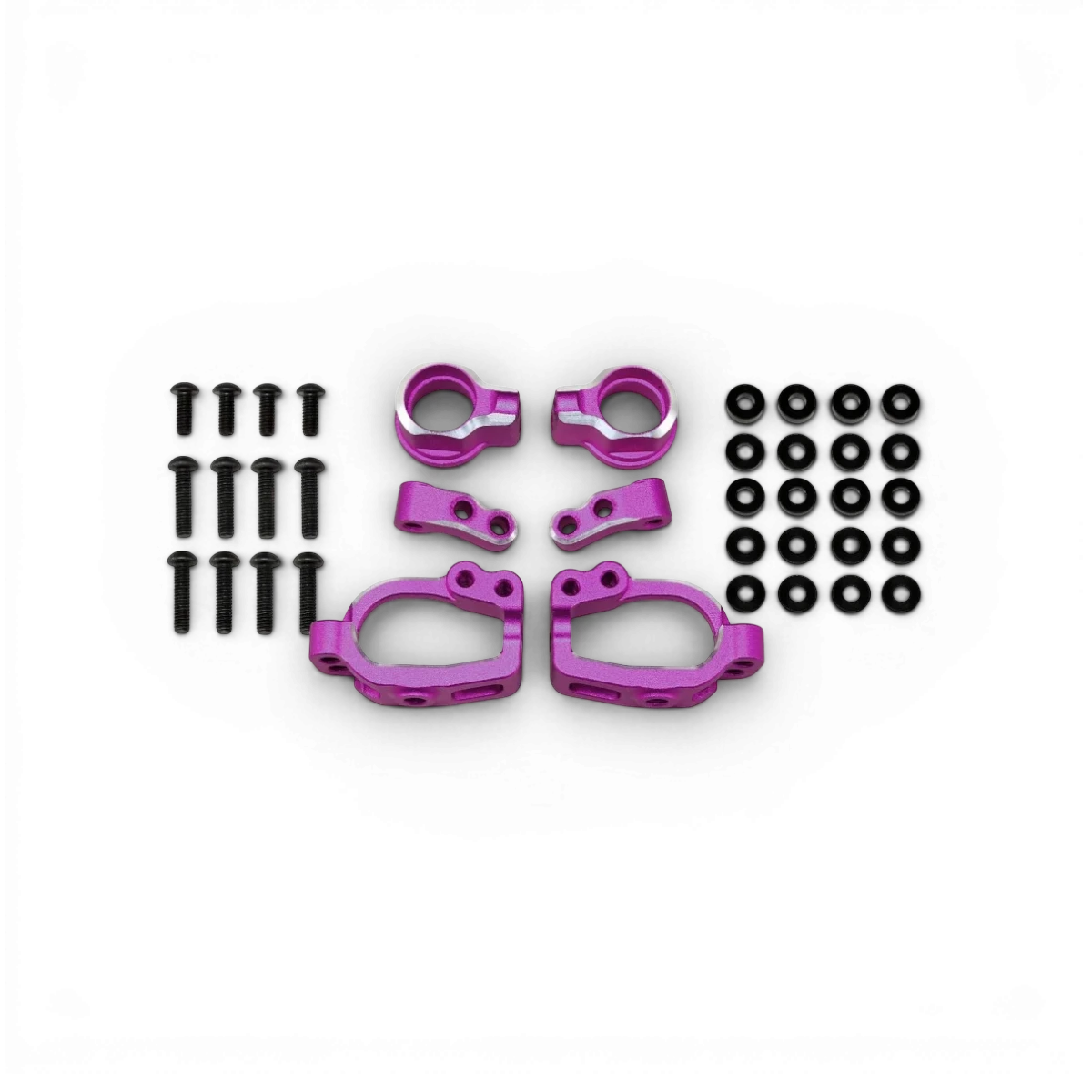 Bloc de fusée avant réglable en aluminium violet Yokomo pour châssis RC DriftParadiZ avec vis et cales incluses