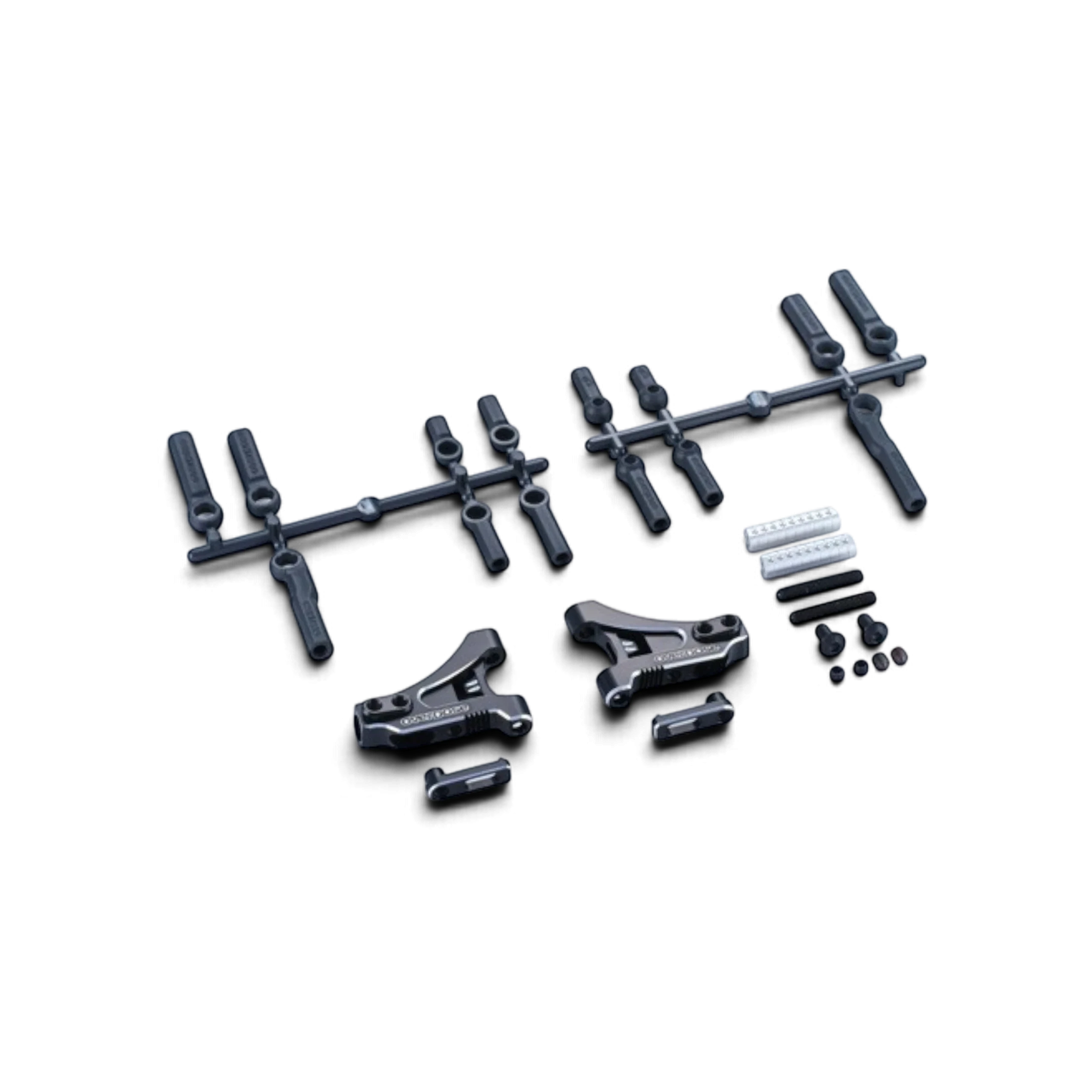 Bras de suspension avant DriftParadiZ Type-4 en aluminium noir, réglables pour une géométrie de direction optimisée.