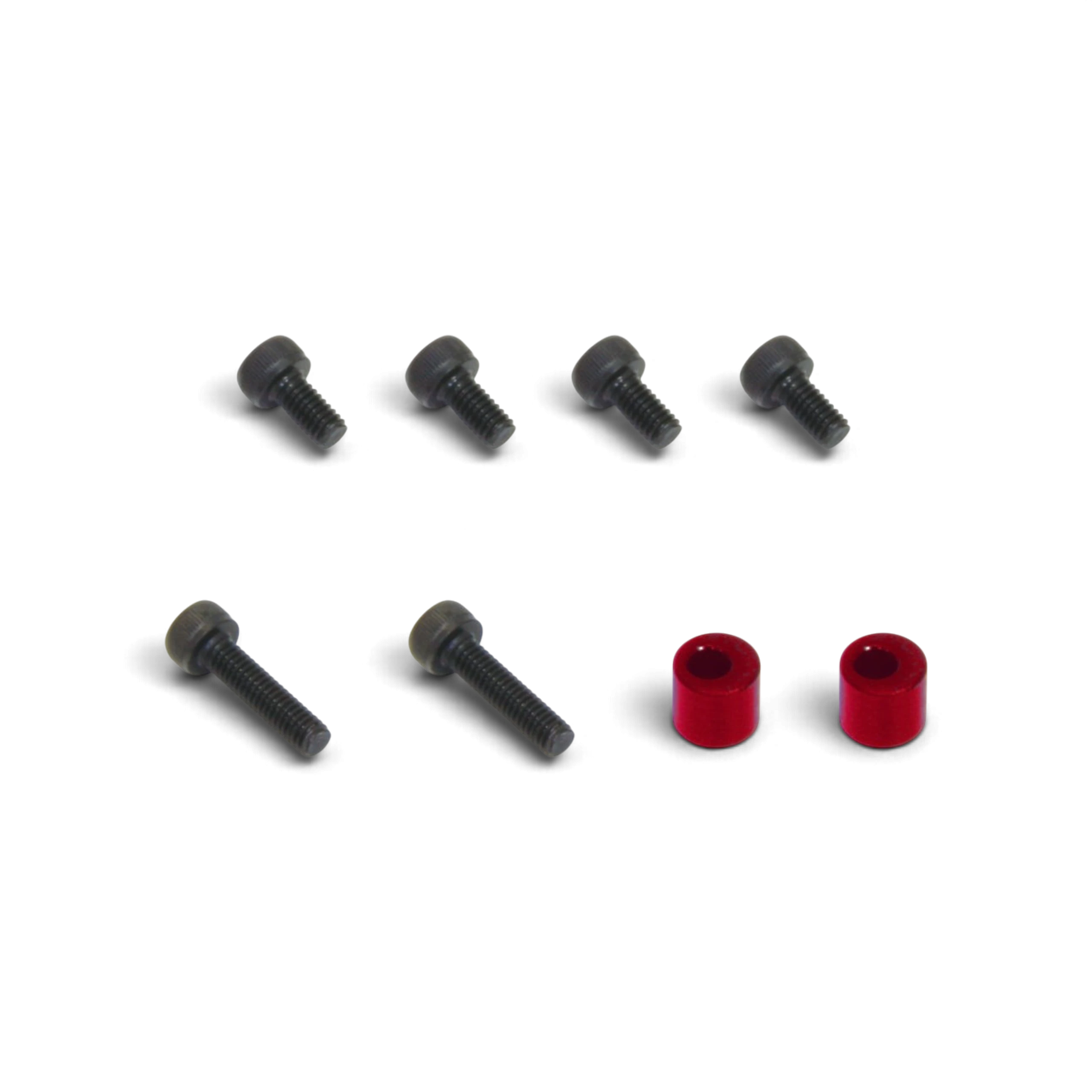 Kit de butées de fusée excentriques DriftParadiZ pour fusées V.I.A avec vis M2.5 en métal noir et rouge