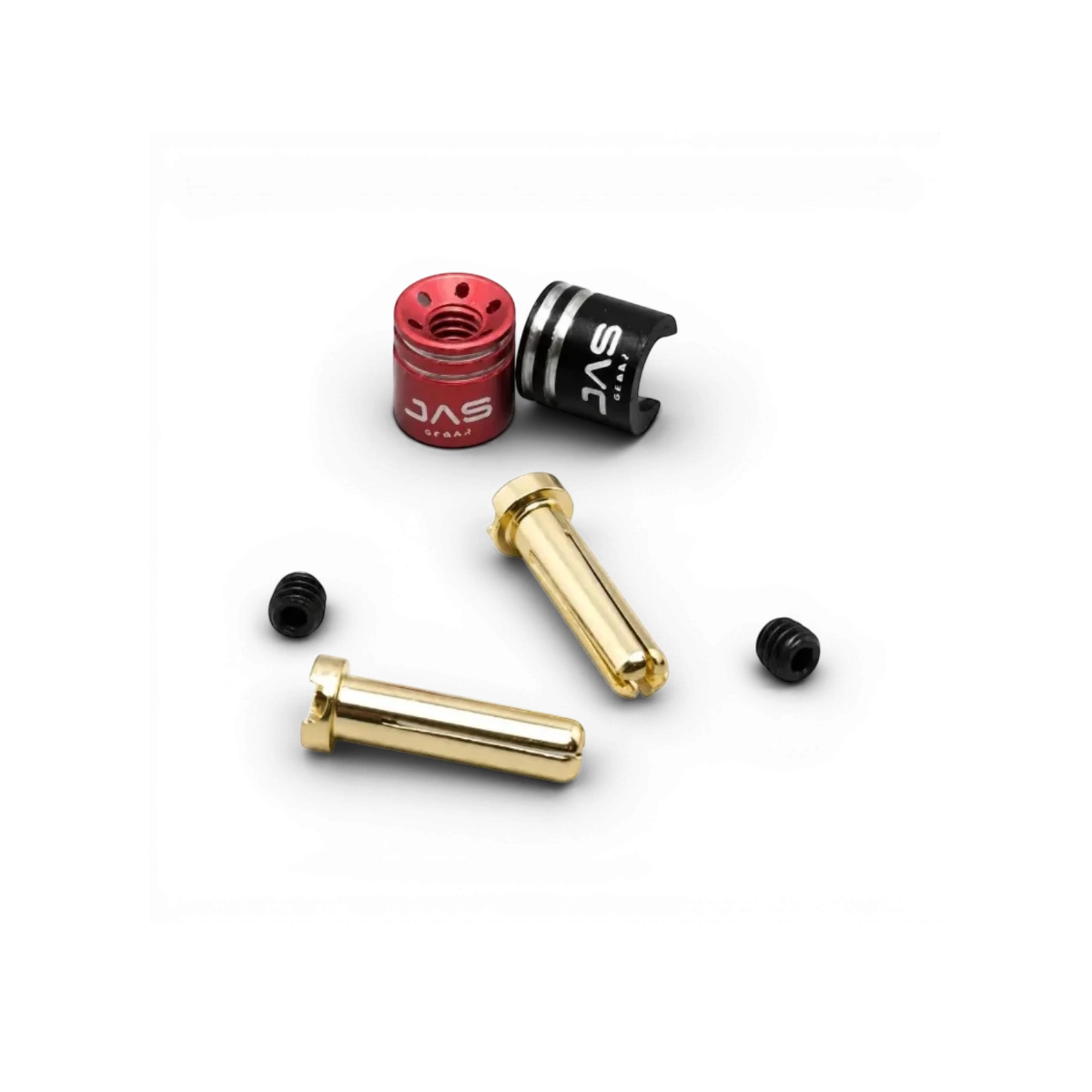 Connecteurs LiPo 2 mm DriftParadiZ plaqués or avec capuchons rouge et noir pour châssis 1/28