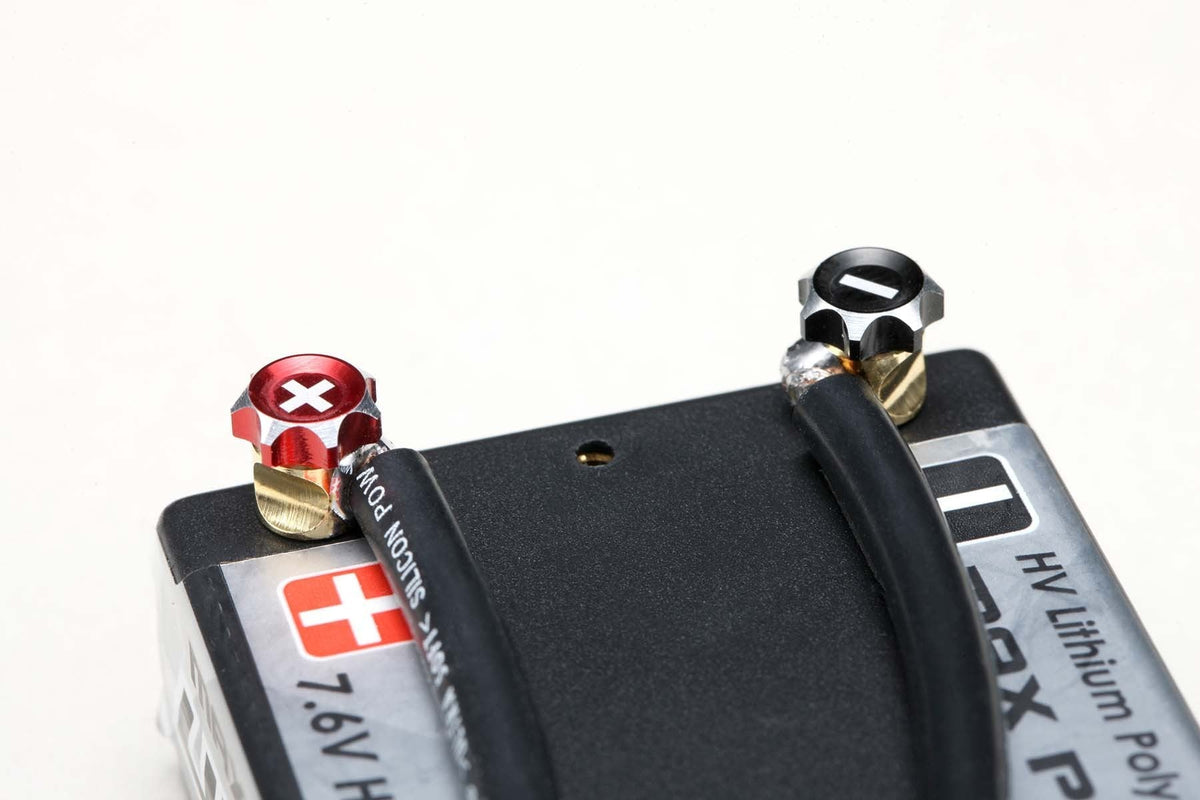 Connecteurs DriftParadiZ Racing Performer Quick-Lock avec vis en aluminium rouge et noire pour batterie LiPo