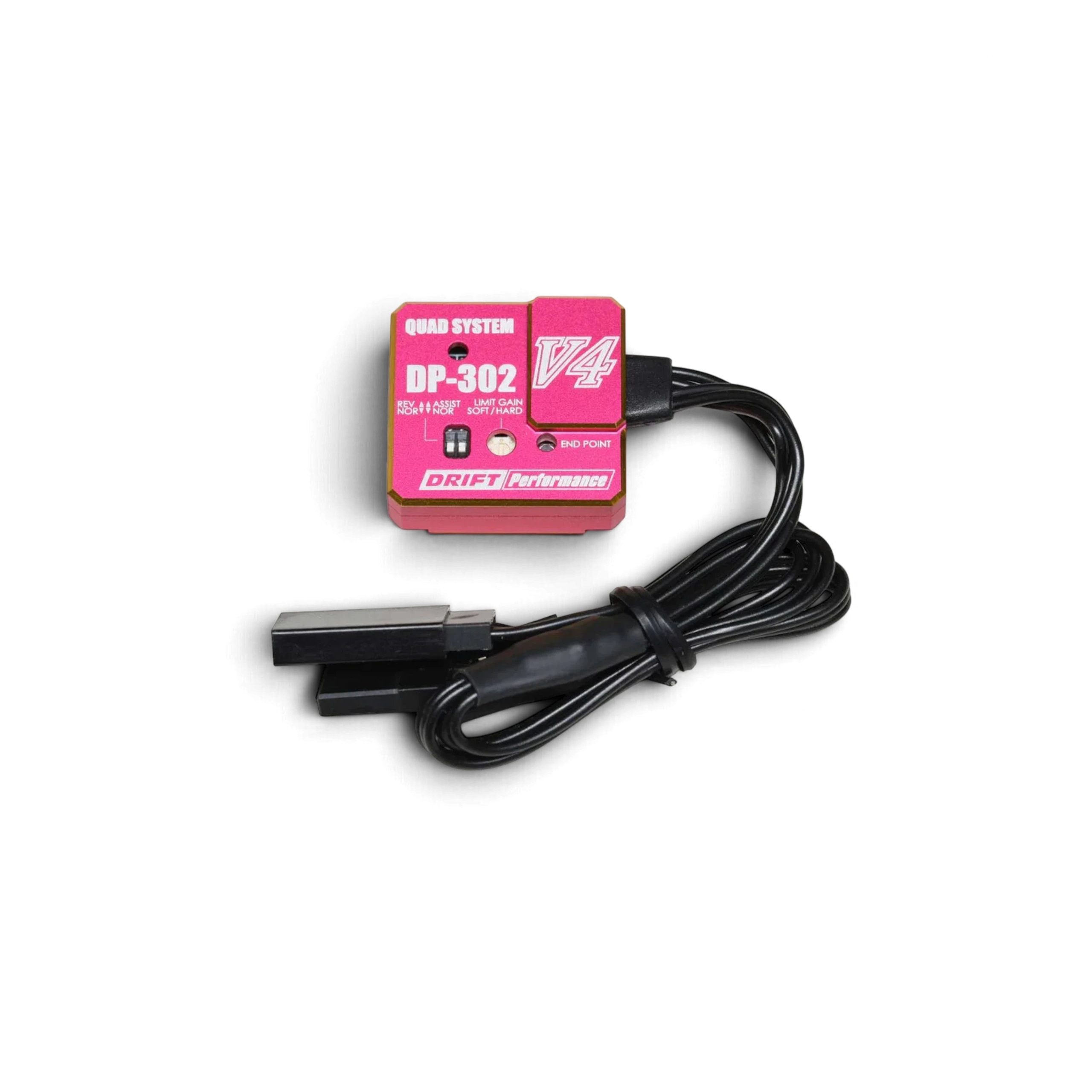 Gyroscope de direction DriftParadiZ Gyro V4 rose pour voiture RC drift avec quatre modes de réglage